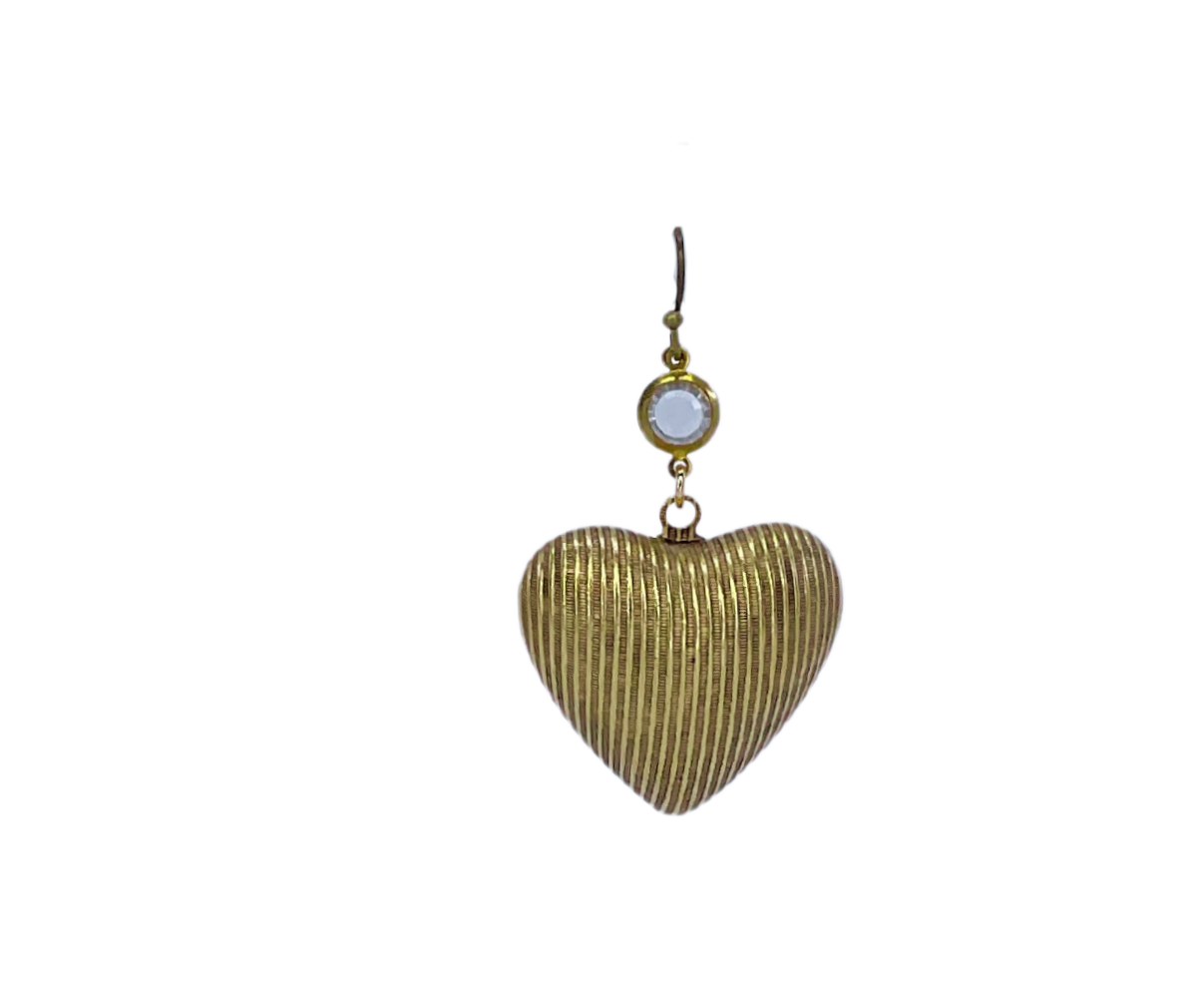 Vintage Gold Plated Hearts with Swarovski Crystal