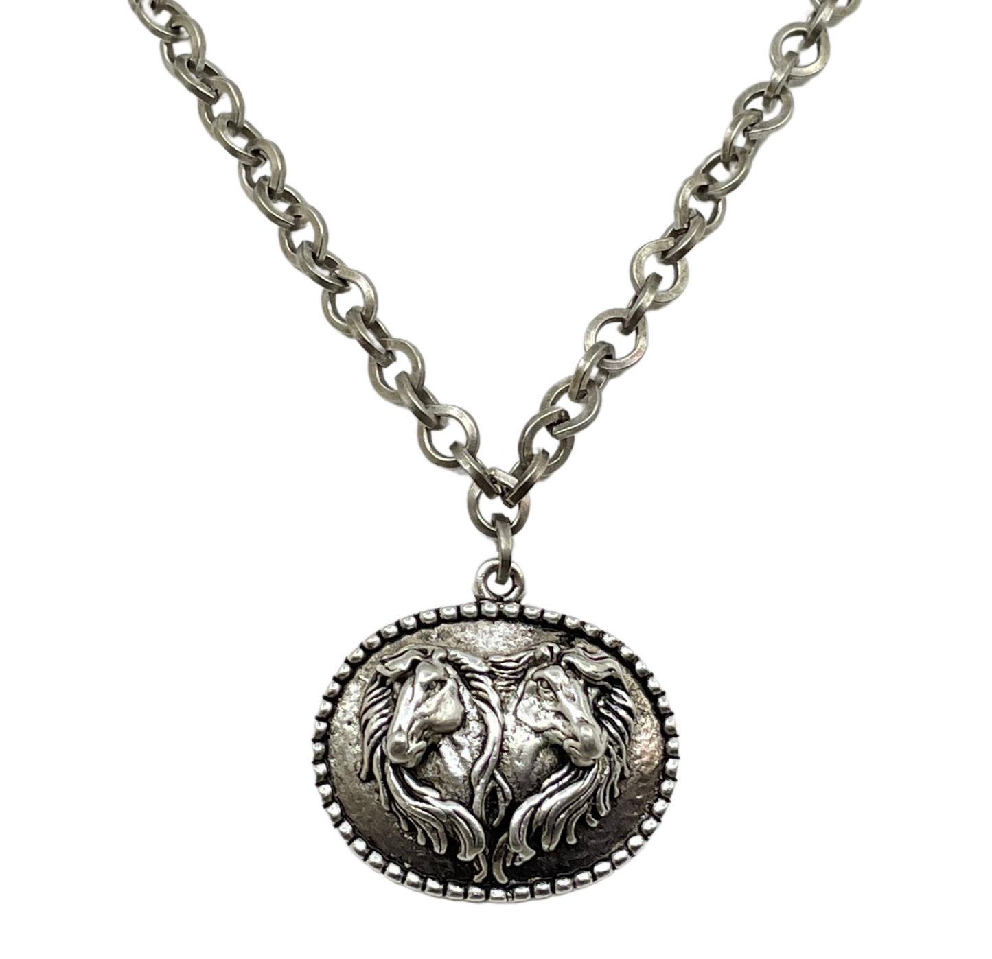 Sterling Plated 18" Chain with Vintage Horse Pendant