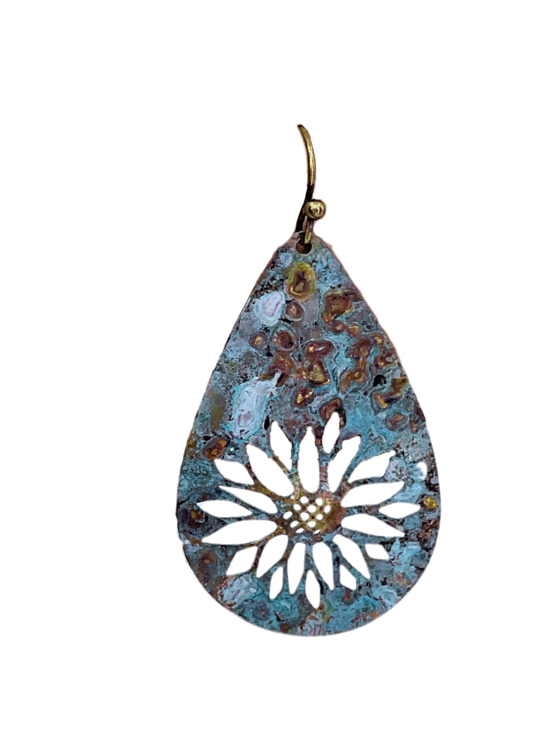Patina Sunflower Earrings