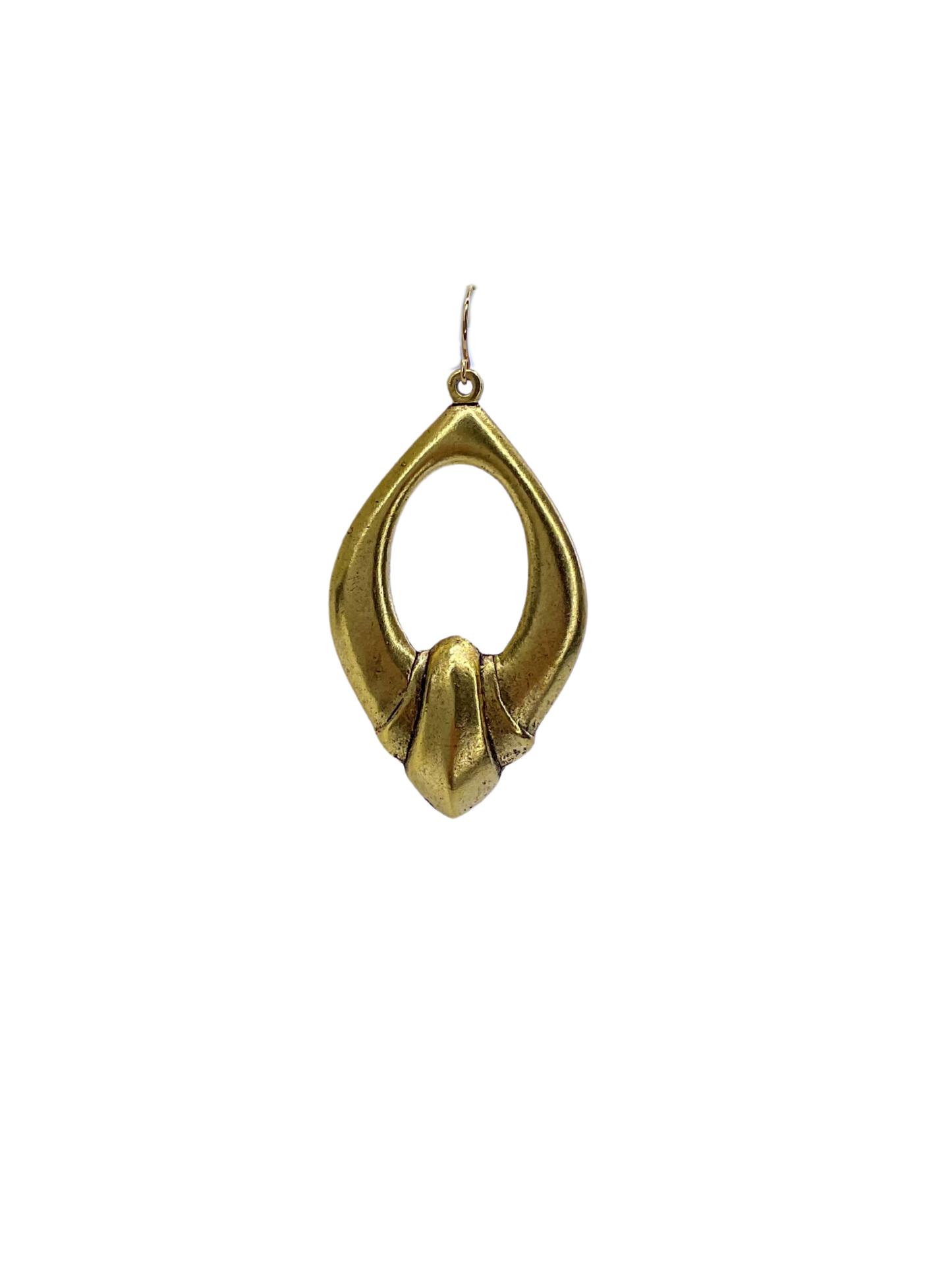 Repurposed gold plated elongated french earring