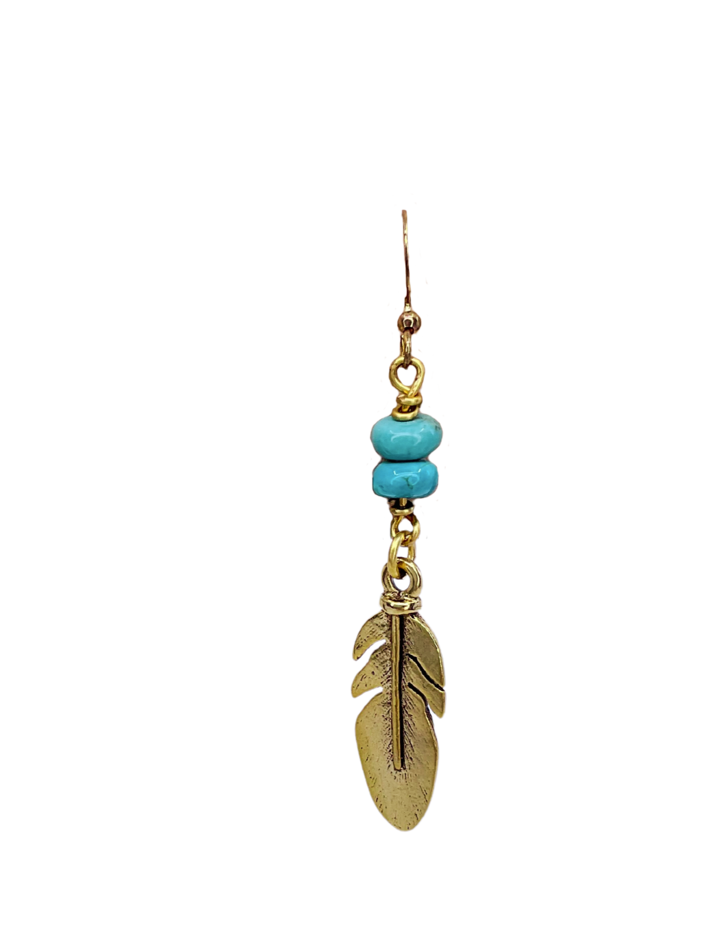 Turquoise Feather Earrings
