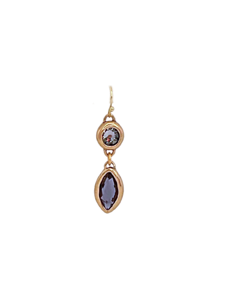 Vintage Reproduction Black Diamond Dangle Earrings