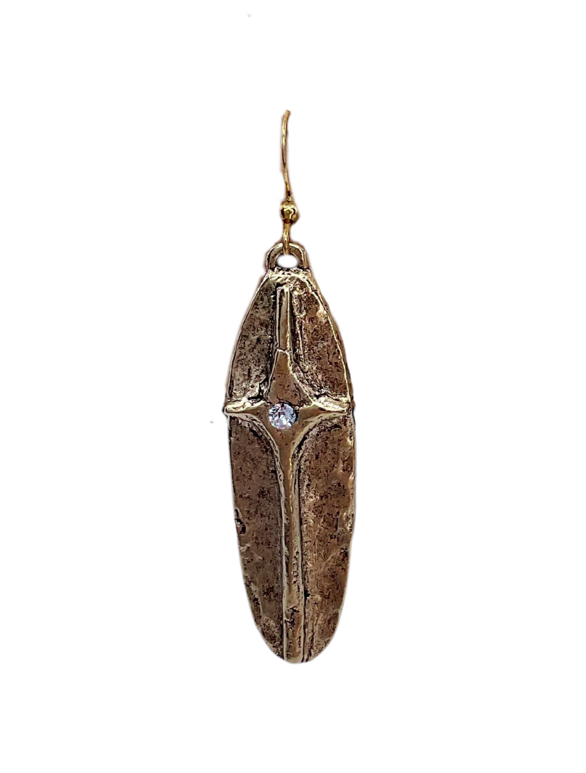 Elongated Cross Earrings with Swarovski Crystal