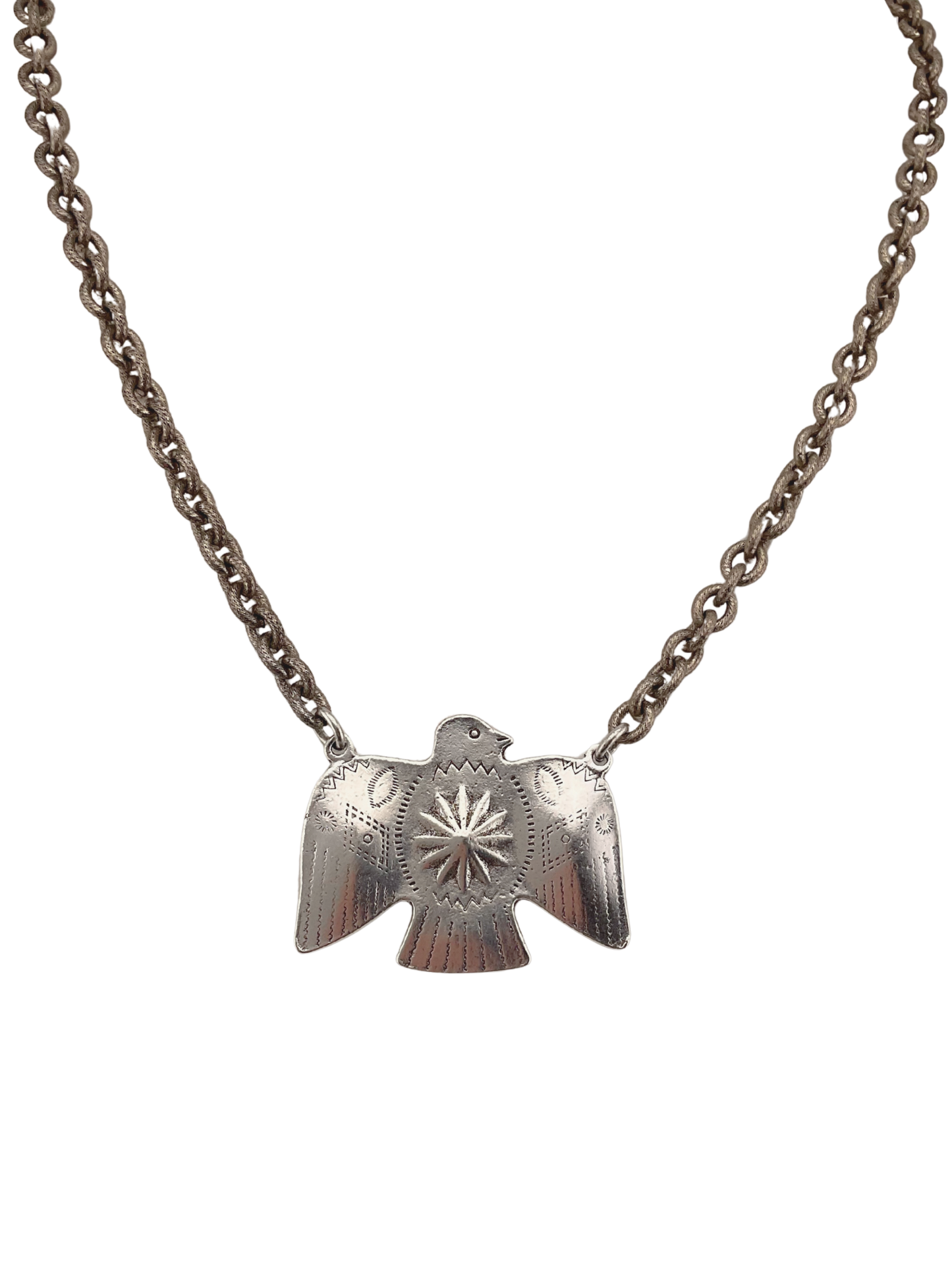 Vintage Sterling Plated Chain with Vintage Reproduction Thunderbird