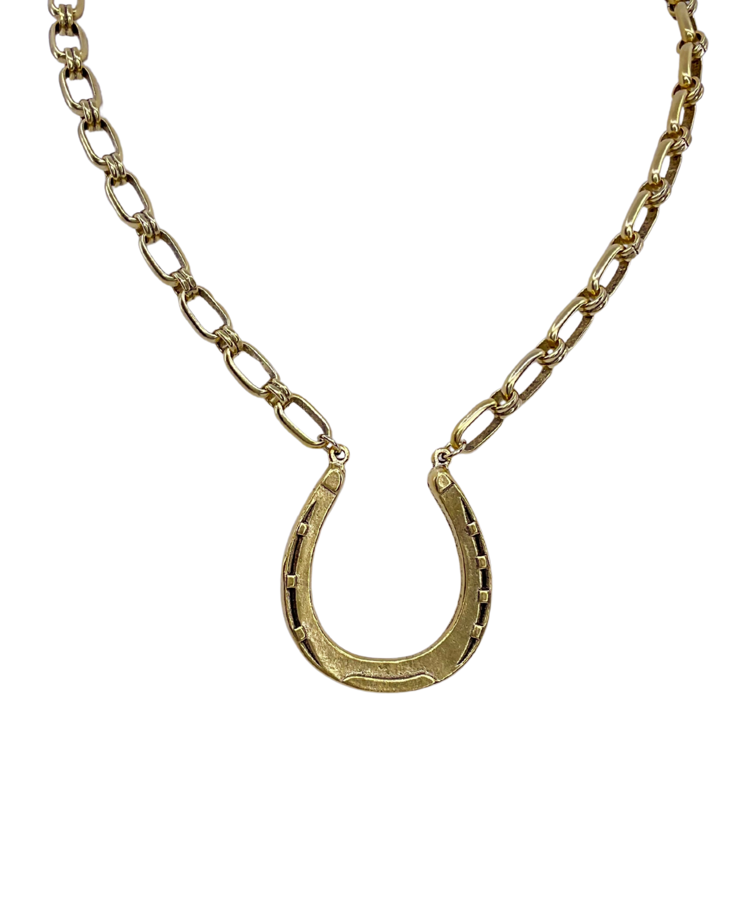 Vintage Reproduction Gold Plated Horseshoe Necklace