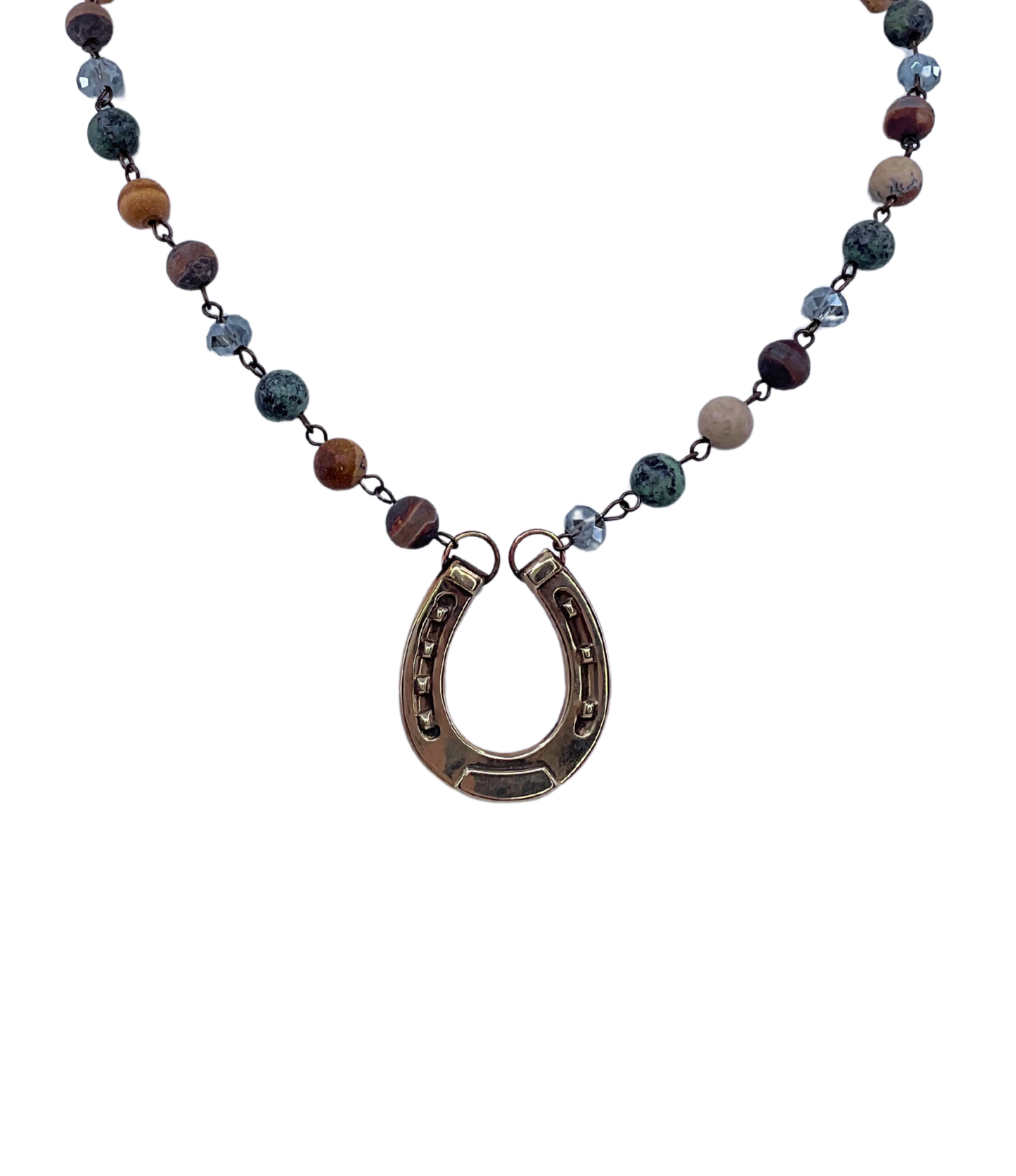 Vintage Rosary Chain with Vintage Horseshoe Pendant