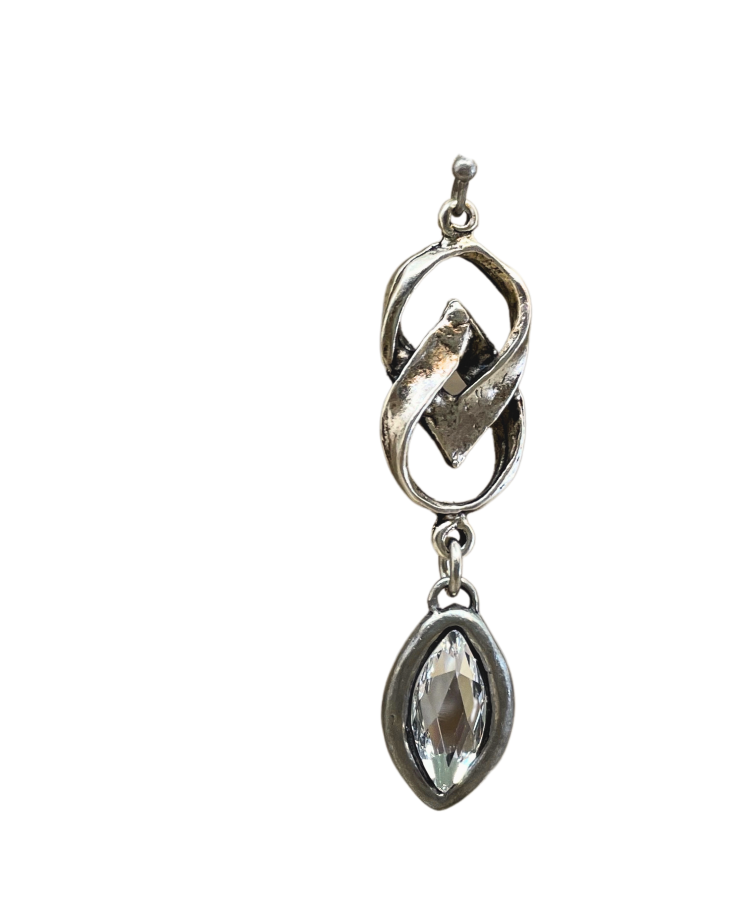 Sterling Plated Vintage Reproduction Piece With Clear Swarovski Crystal