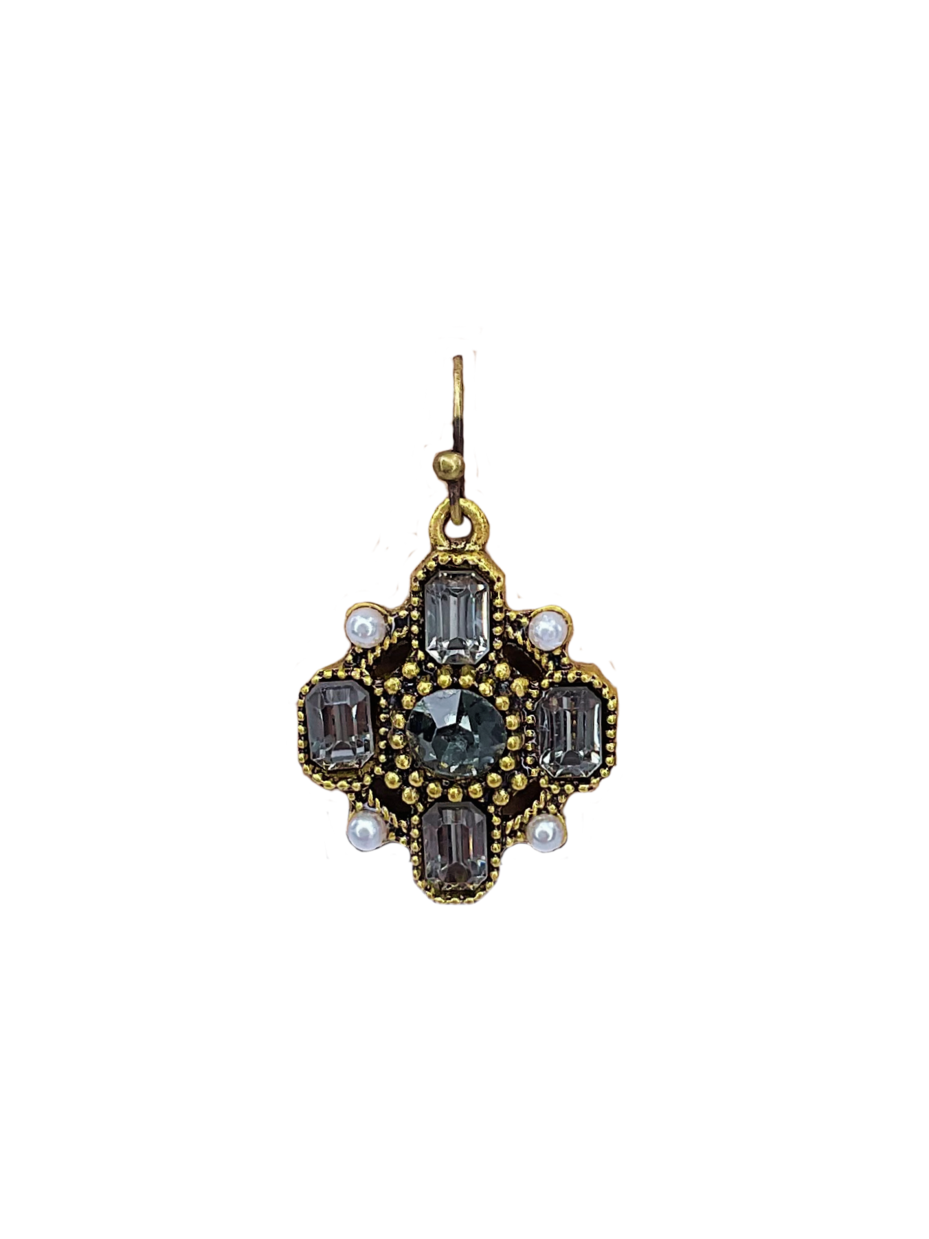 Antique Brass with Black Diamond Rhinestones