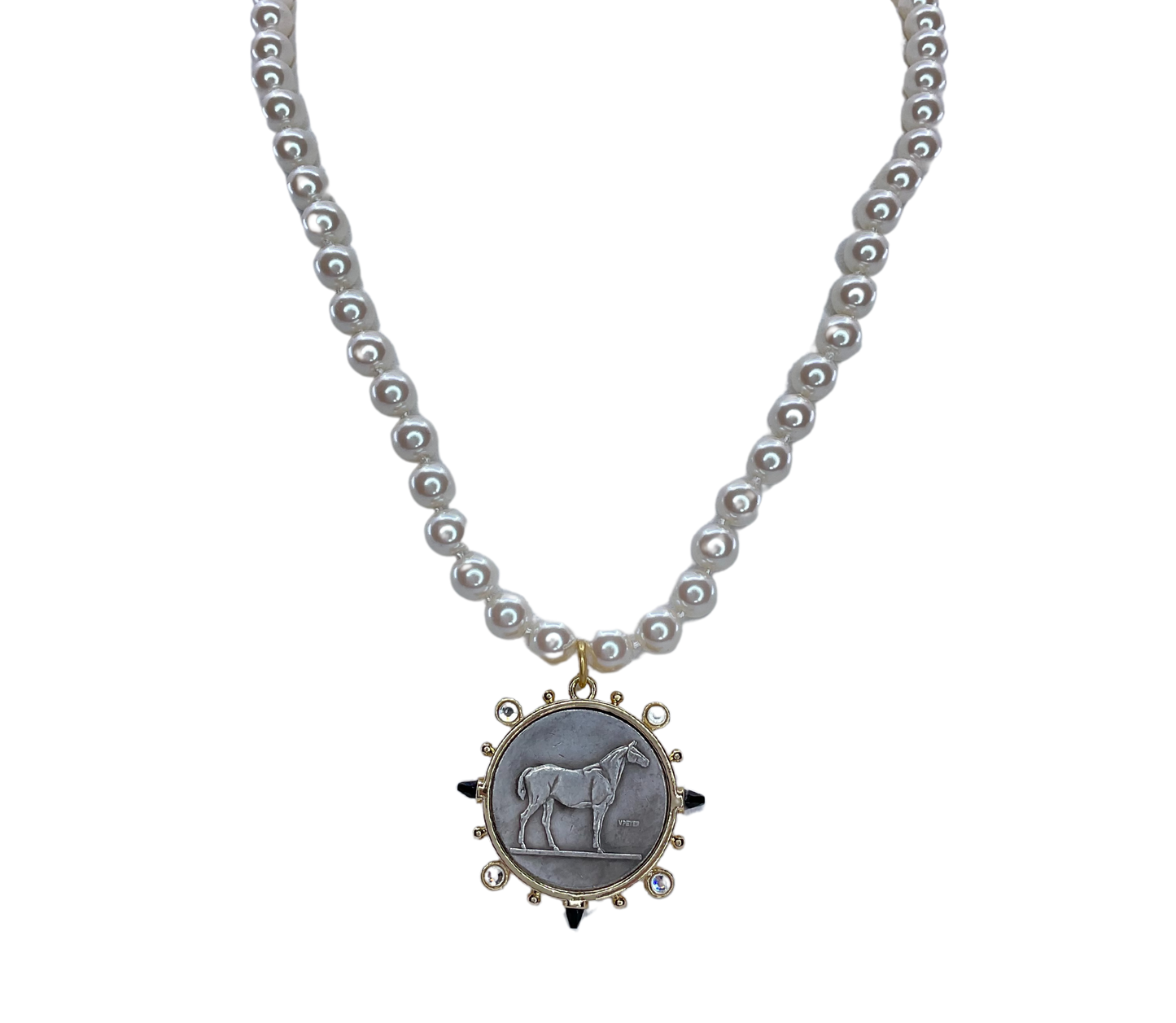 Vintage Pearl and Vintage Horse Coin