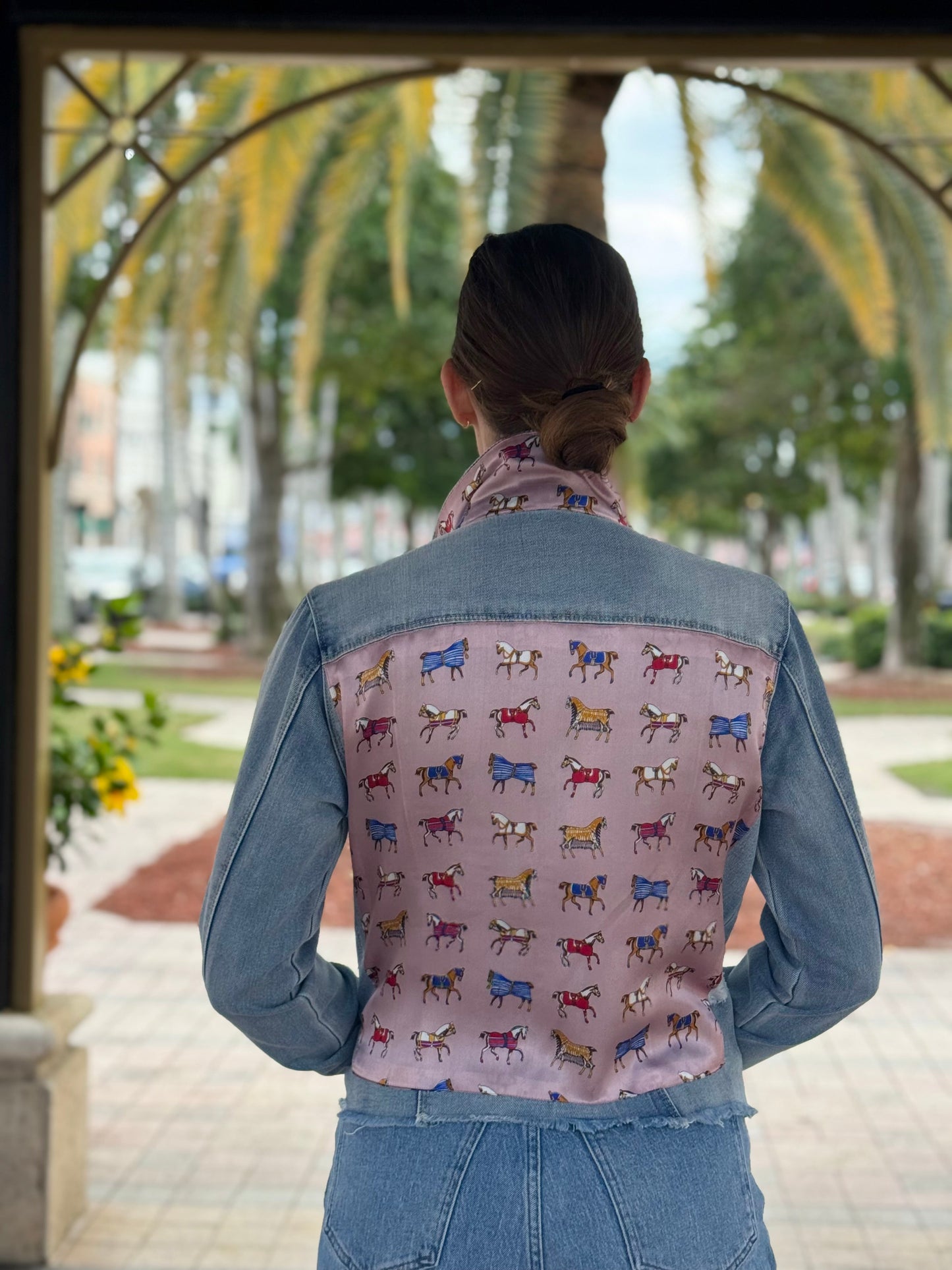 The Light Denim Jacket / Equine Elegance / Soft Rose