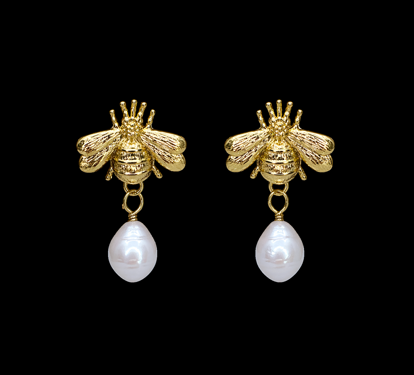 Bee and Pearl Earrings