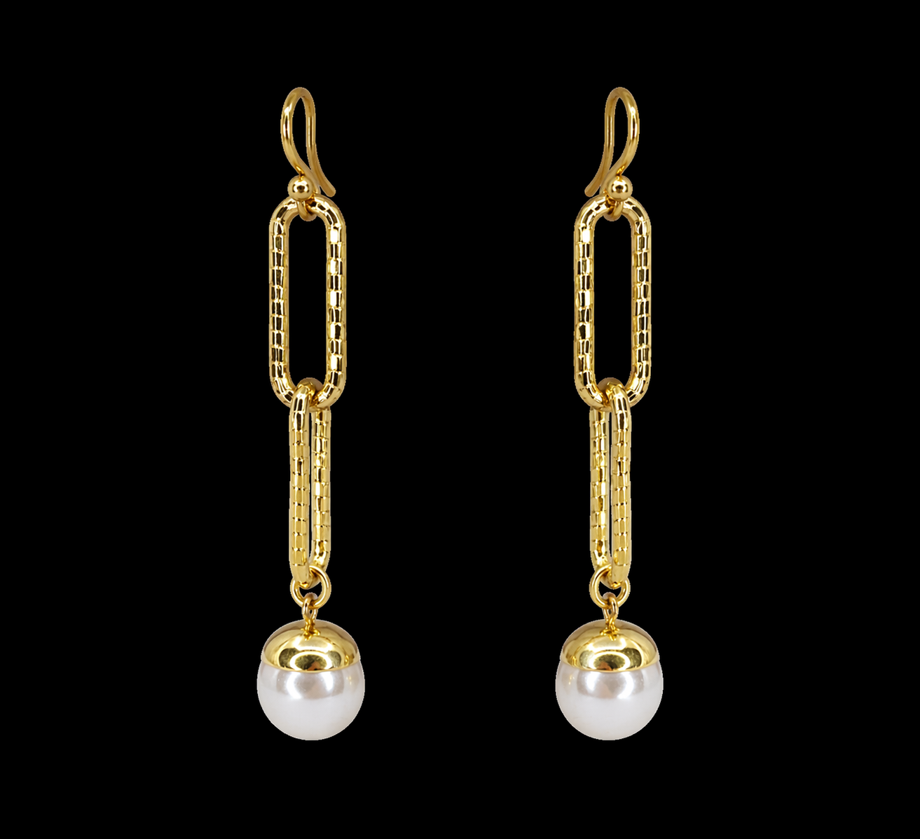 Chain and Pearl Earrings