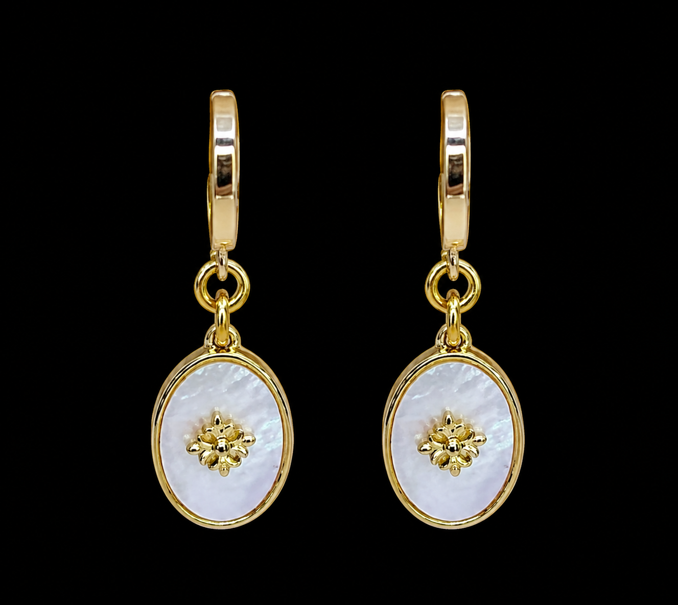 Oval Mother of Pearl earrings