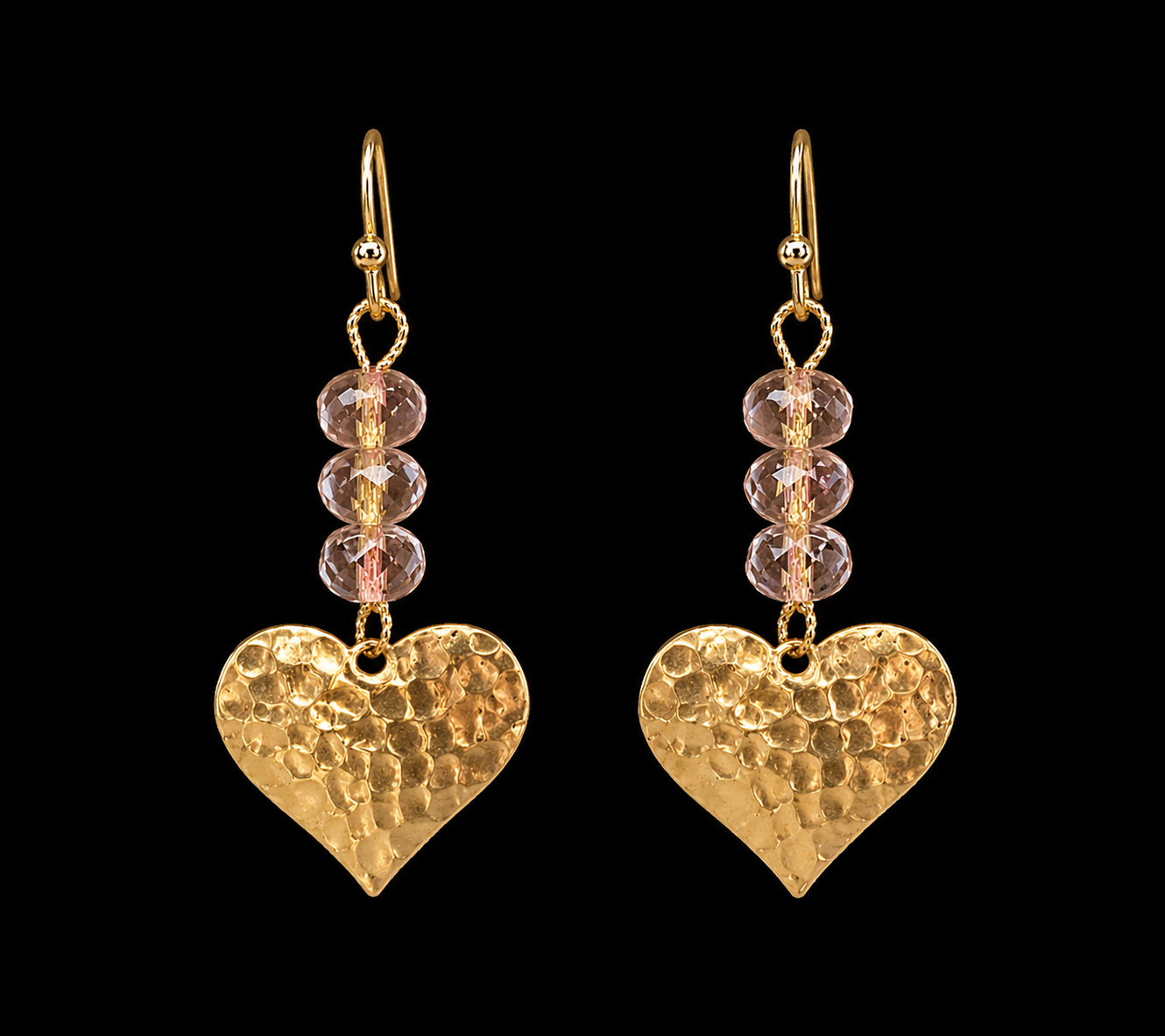 Vintage Hammered Heart Earrings