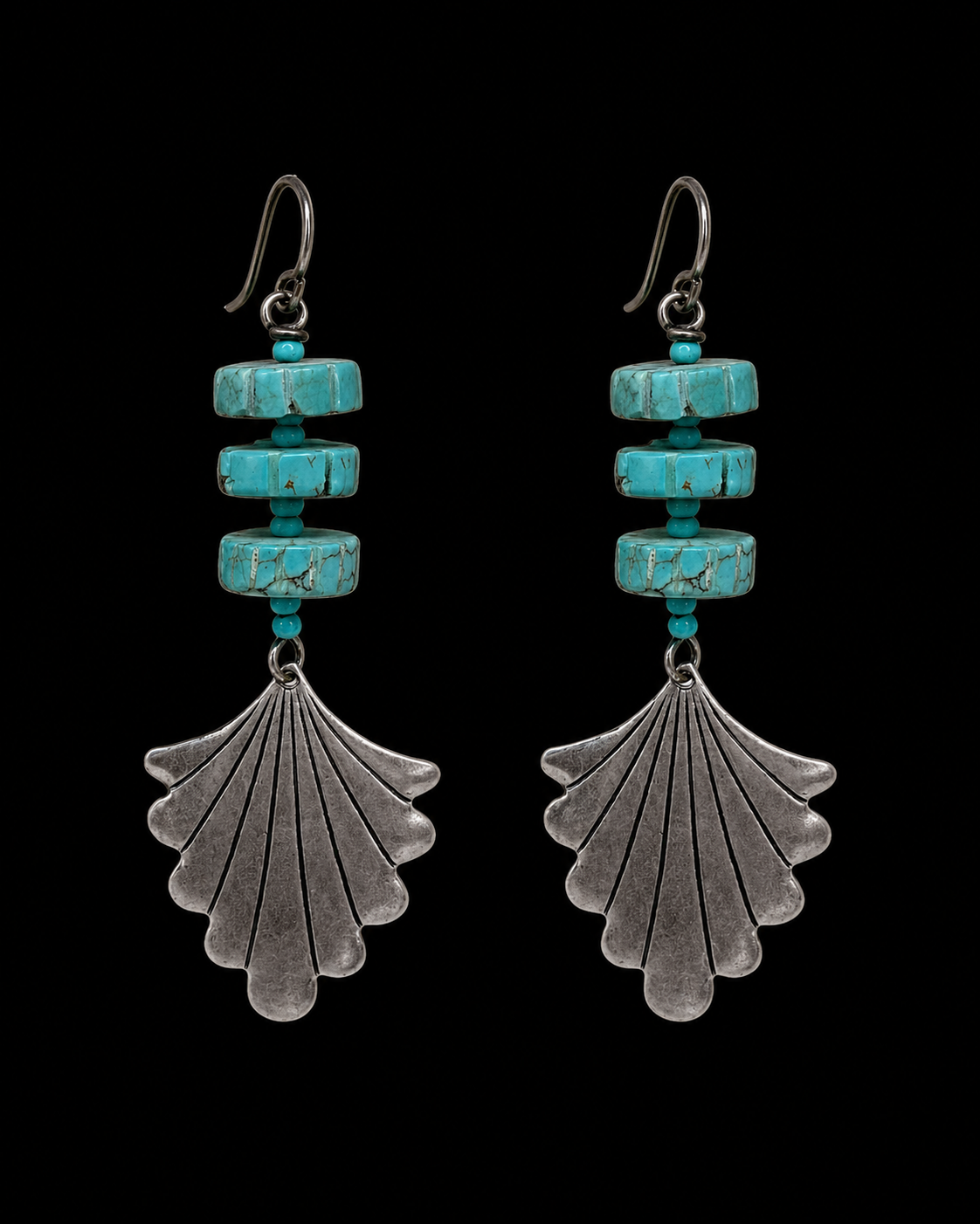 Vintage Czech Bead and Silvertone Earrings