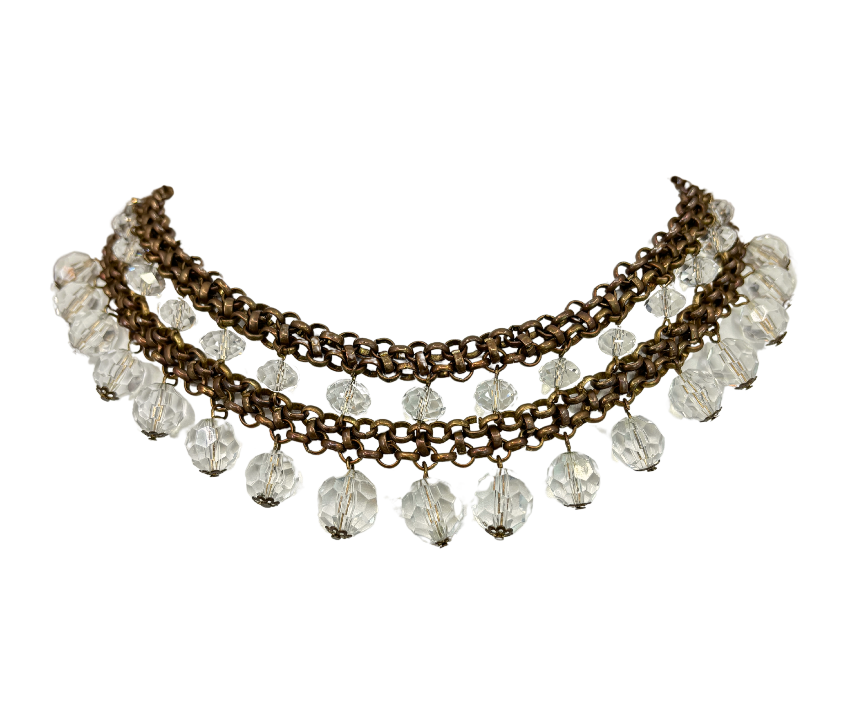 Vintage Crystal Bead Collar Necklace