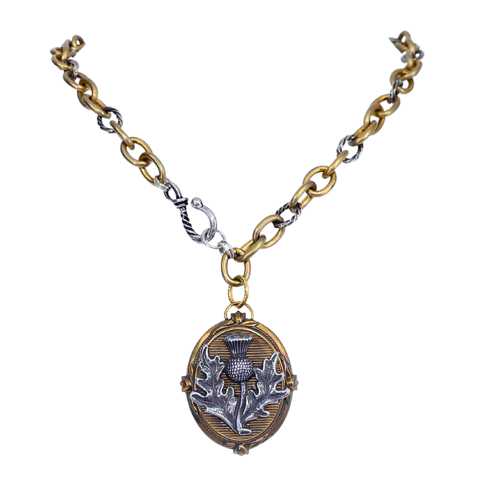 Vintage Dandelion Locket Necklace