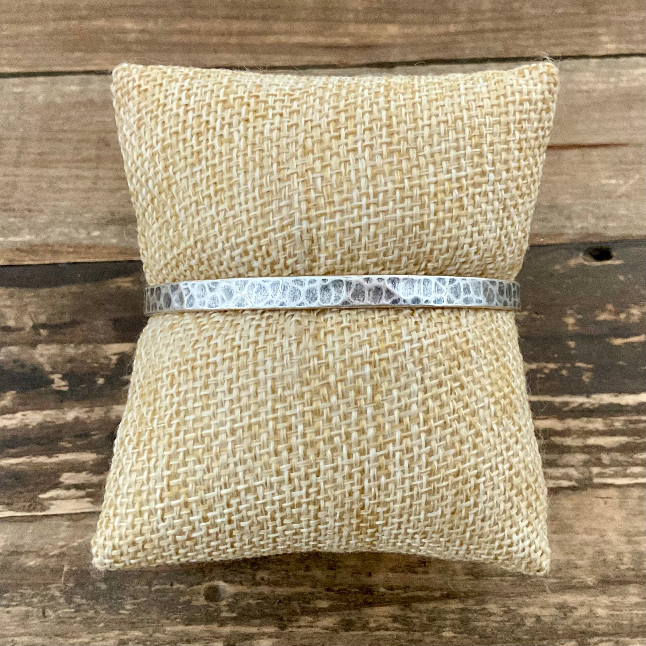 Vintage Hammered Small Silver Bangle