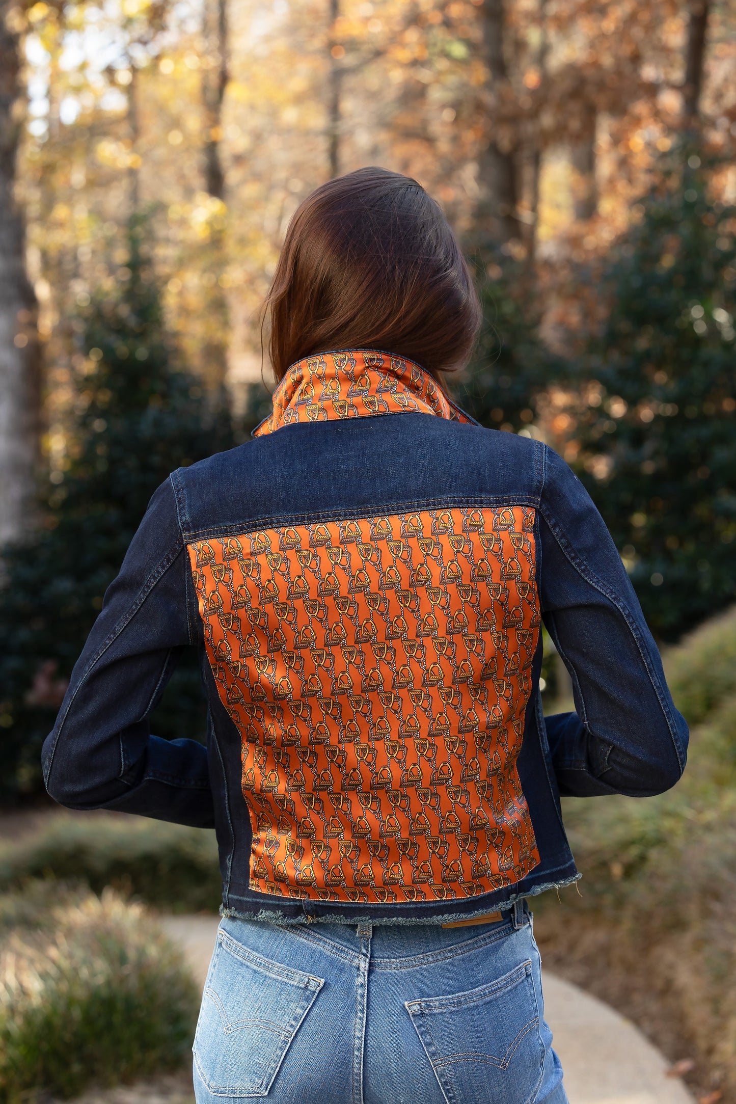 The Dark Denim Jacket / Lot’s of Stirrups / Orange