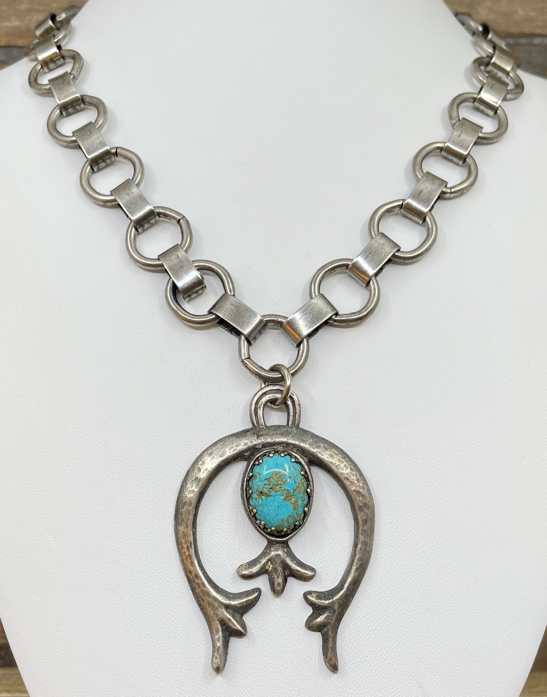 Sterling Silver Pendant With Turquoise Stone Necklace