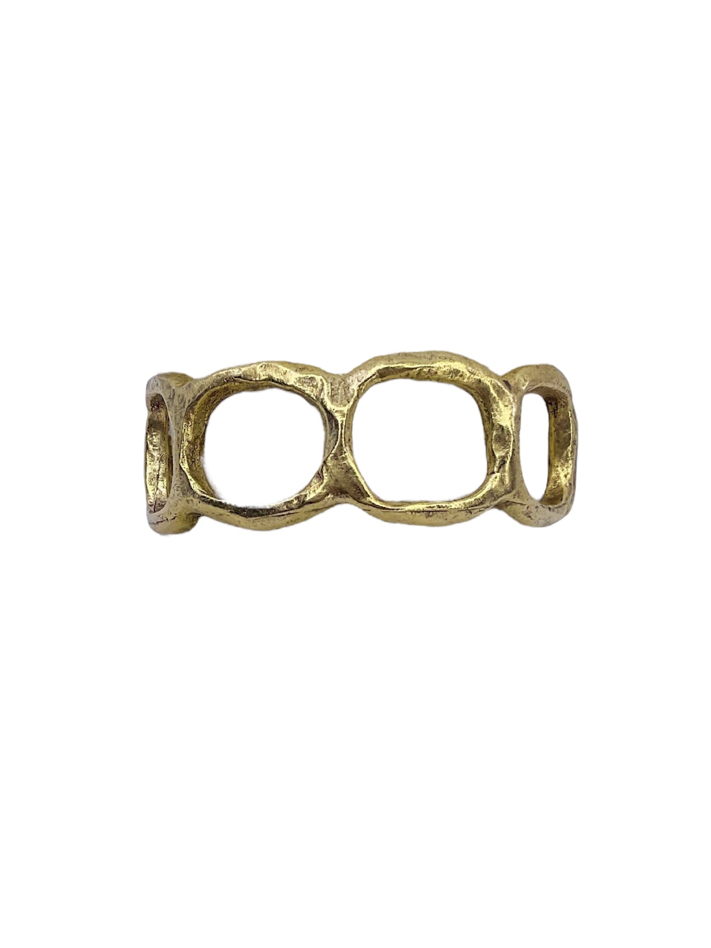 Gold plated Repurposed oragnic circle cuff bracelet