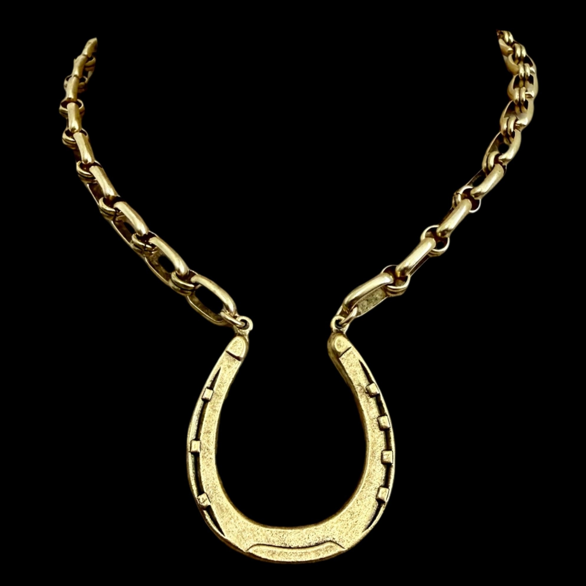 ミュージシャン MACARONI WESTERNS HORSE SHOE NECKLACE Vintage Reproduction Gold Plated Horseshoe Necklace