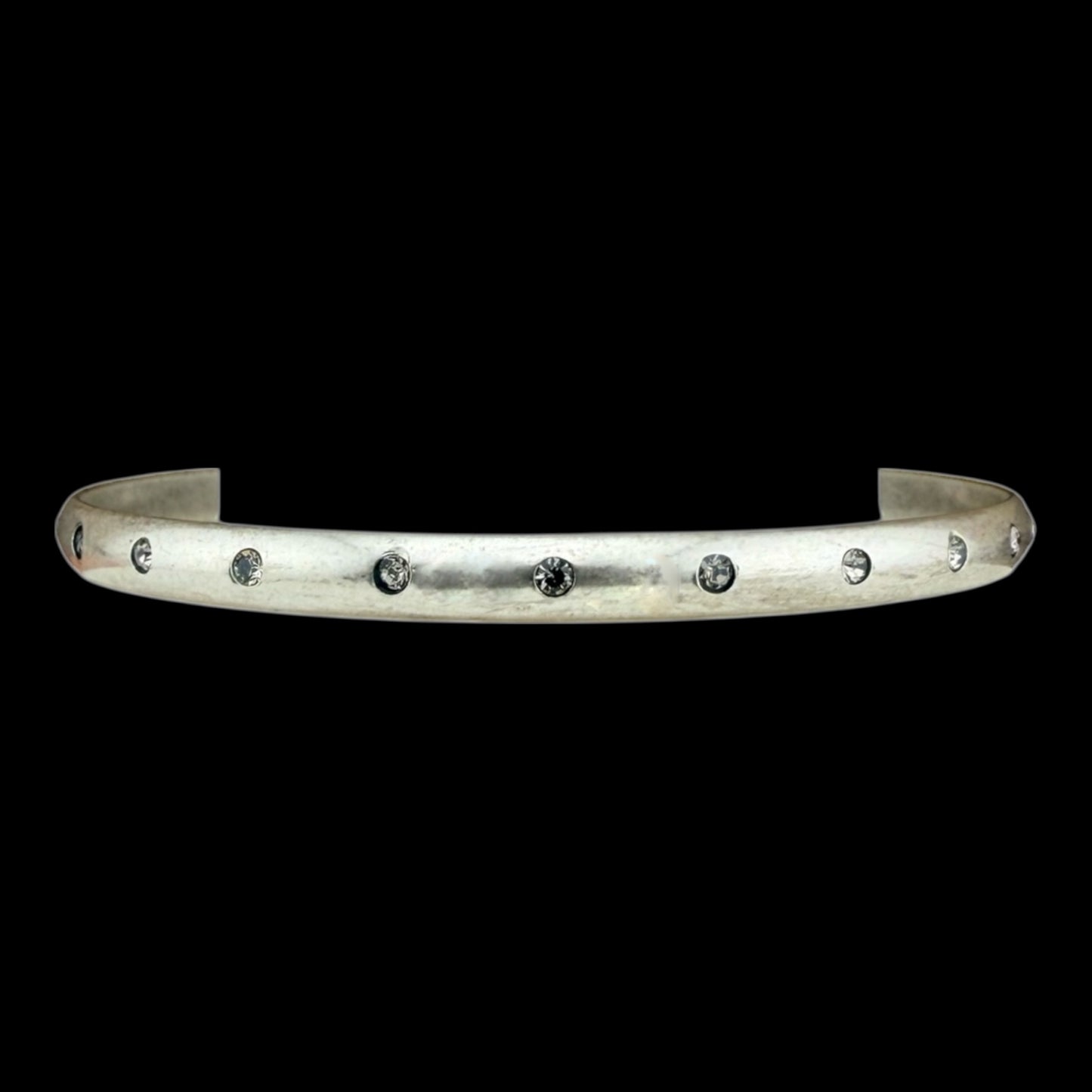Vintage Silver Bangle with Crystals