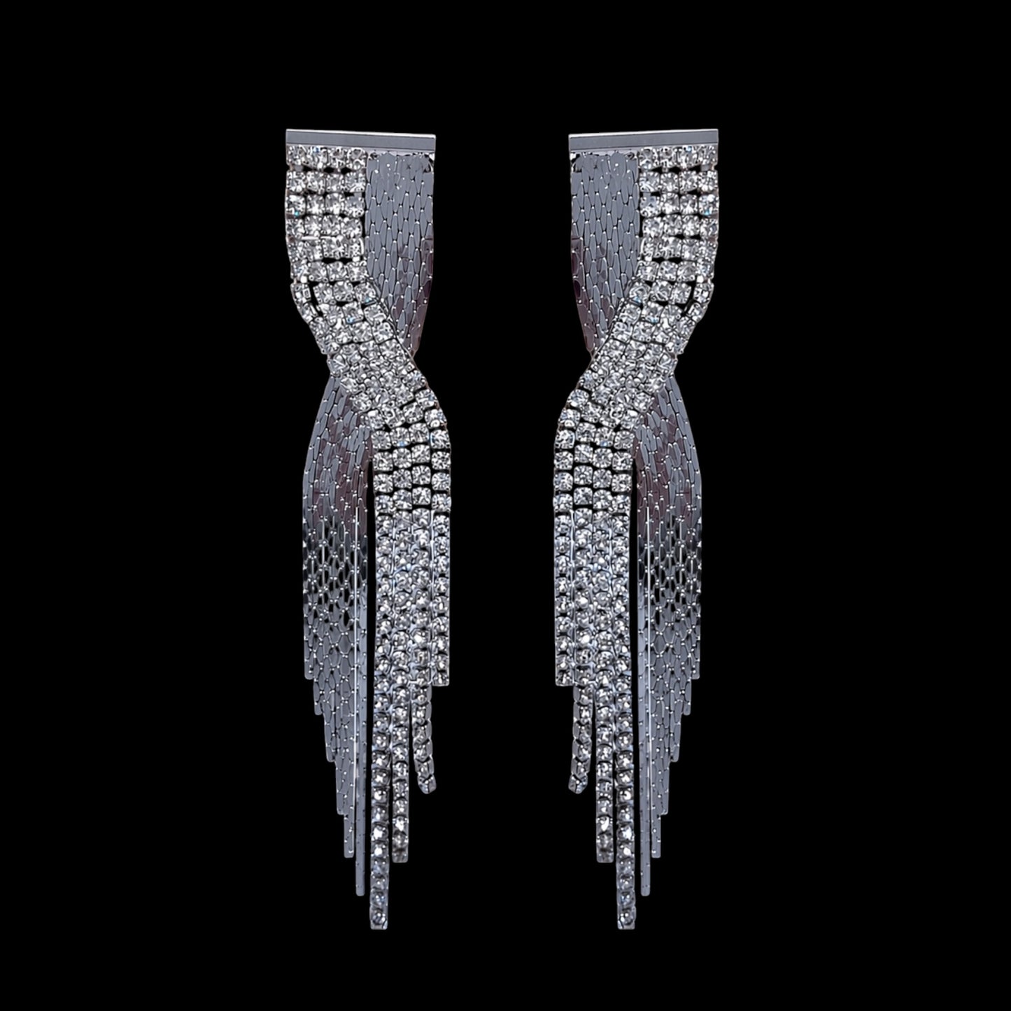 Rhinestone Crossover Earrings