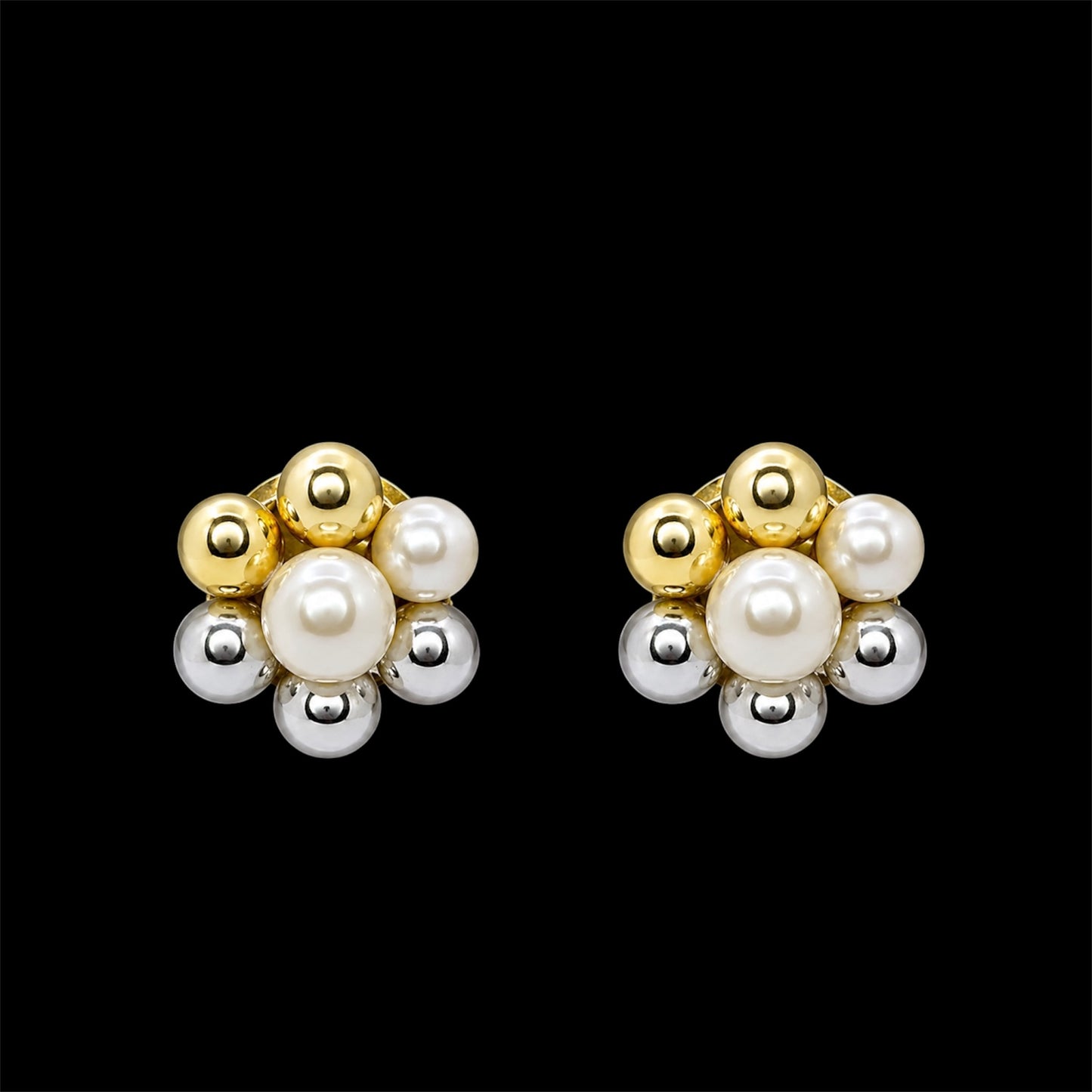 Vintage Pearl Cluster Earrings