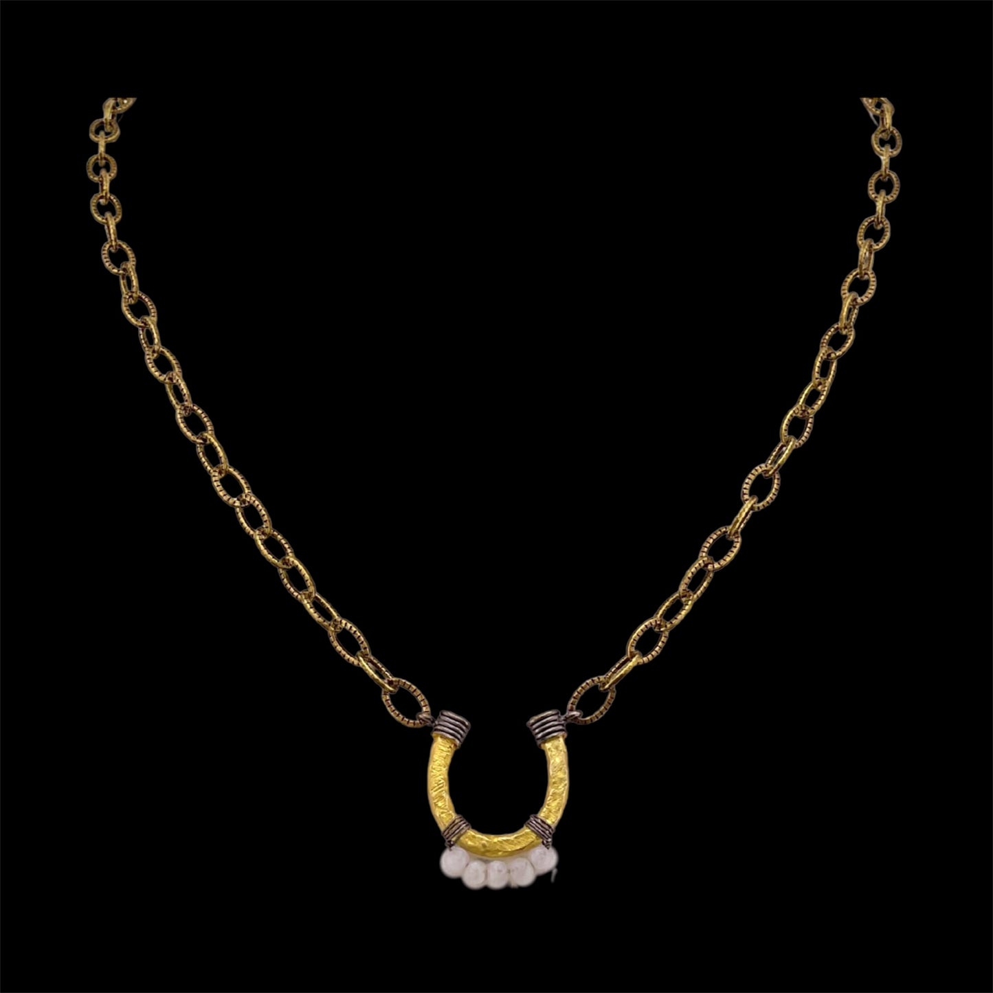 Gold Plated and Moonstone Horseshoe