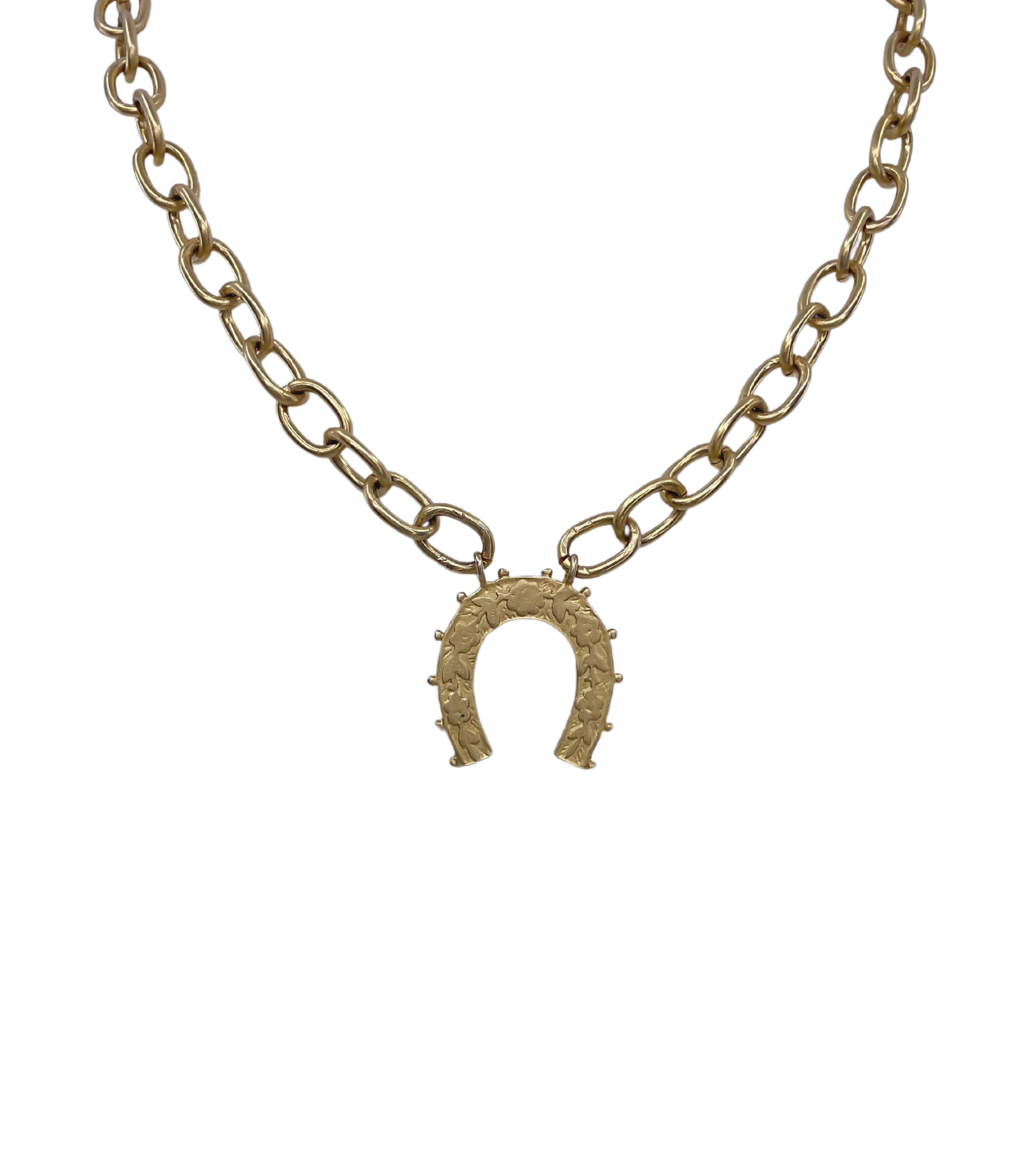Vintage Chain with Vintage Gold Plated Horse Shoe Pendant