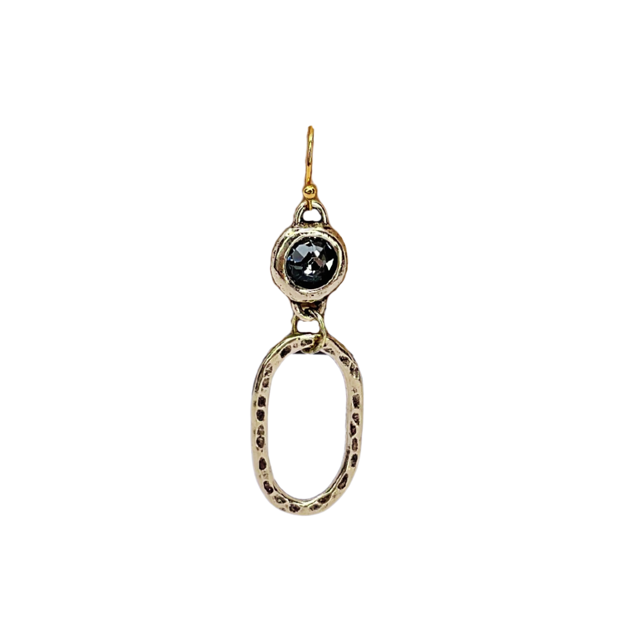 Black Diamond Oval Earrings