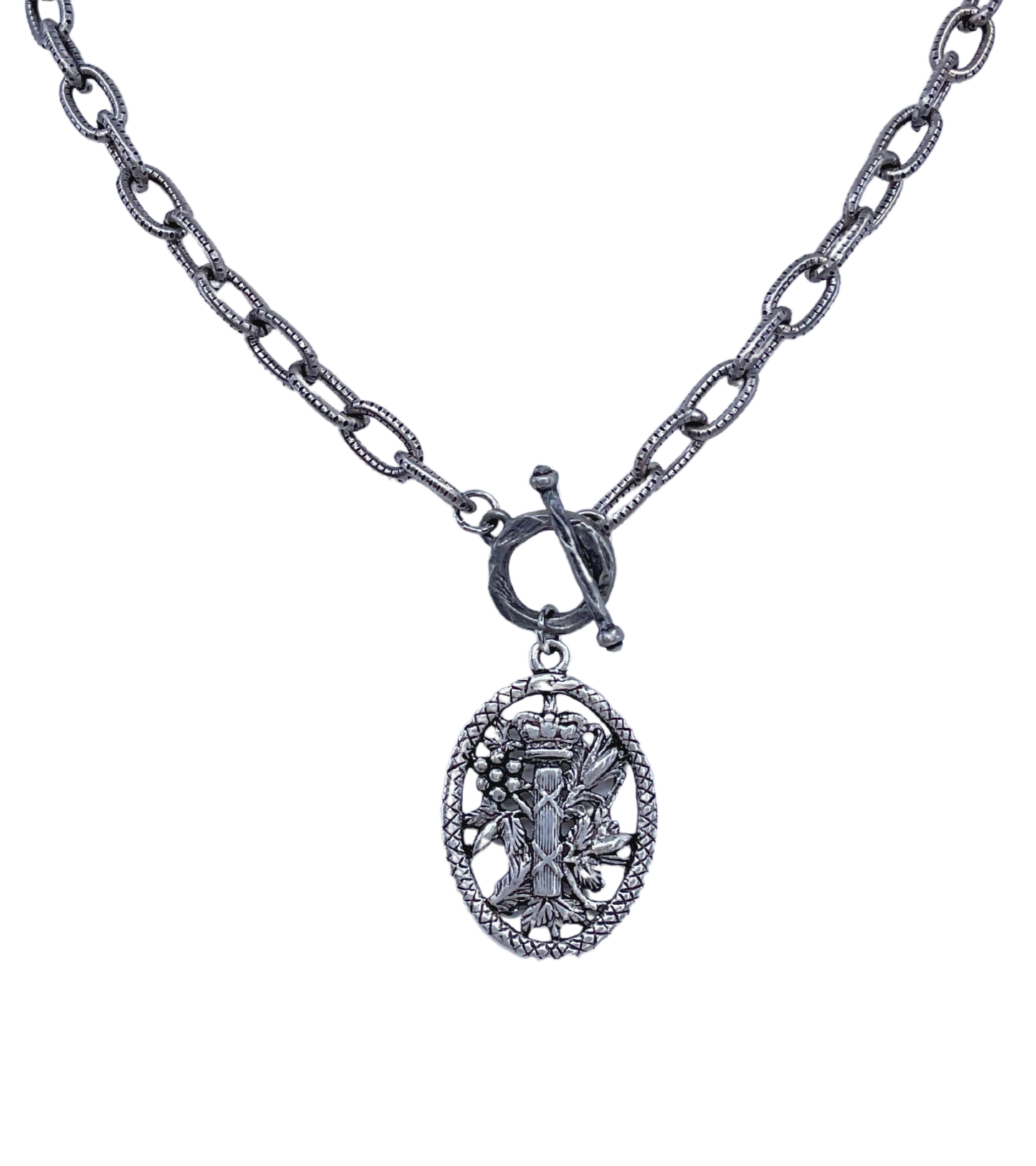 Silver Plated 18" Chain with Silver Plated Scottish Crest Pendant