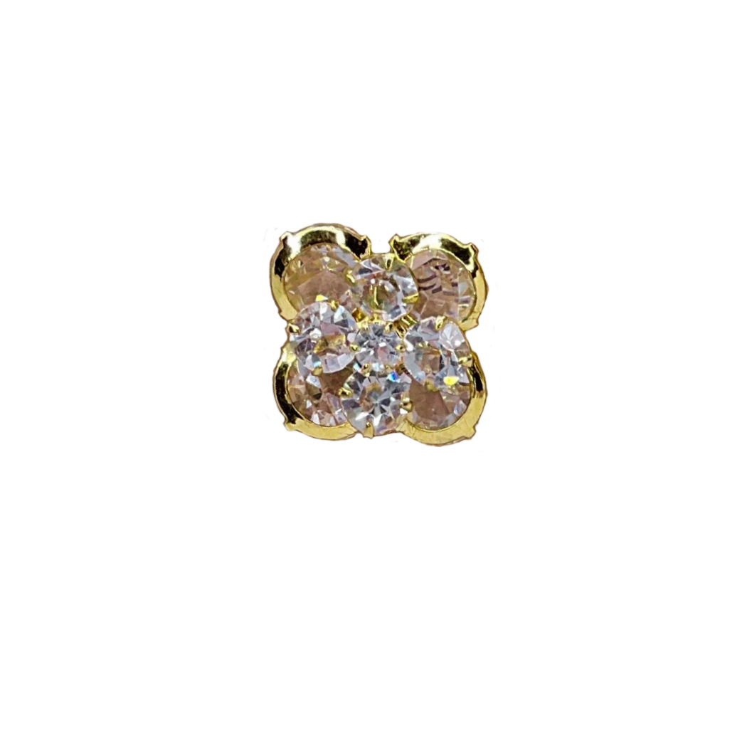 Vintage Czech Crystal Flower Earrings