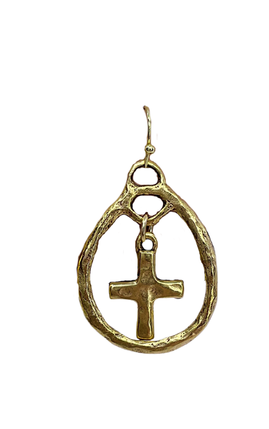 Cross Teardop Earrings