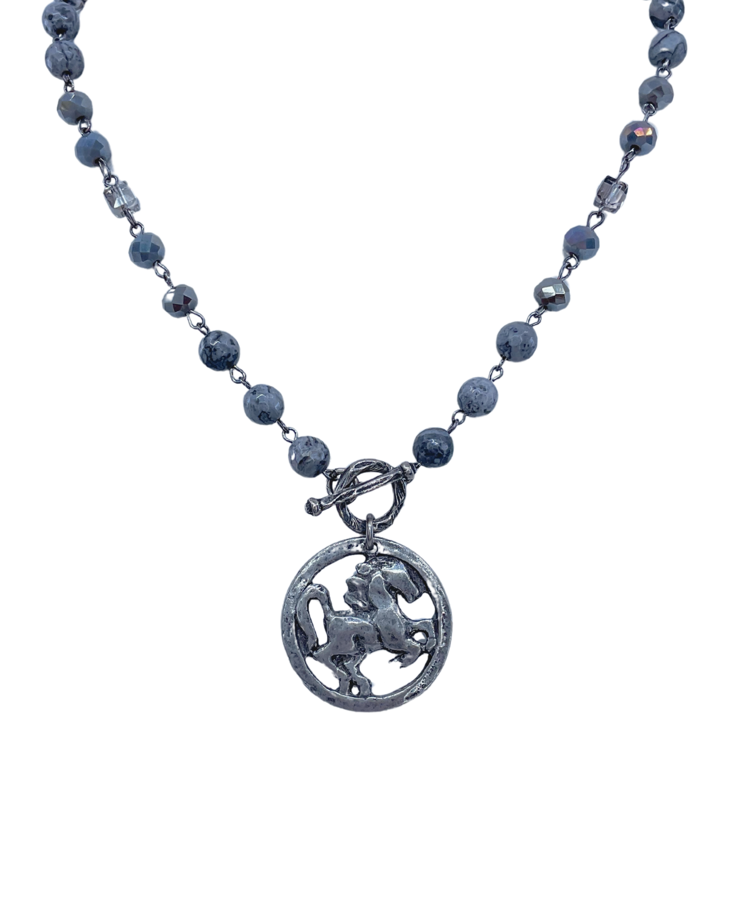 Vintage Rosary Chain with Vintage Horse Trot Pendant