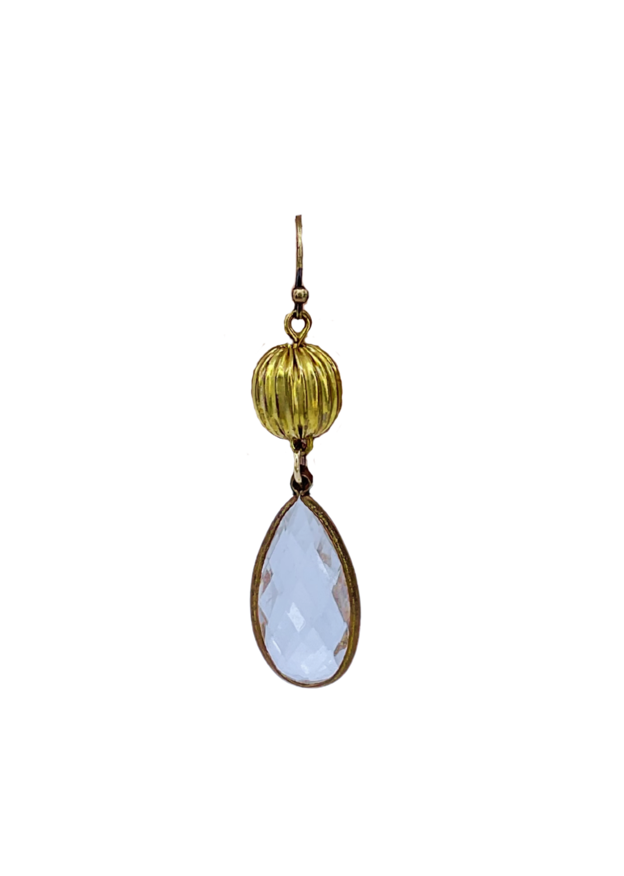 Vintage Fluted Crystal Drop Earrings