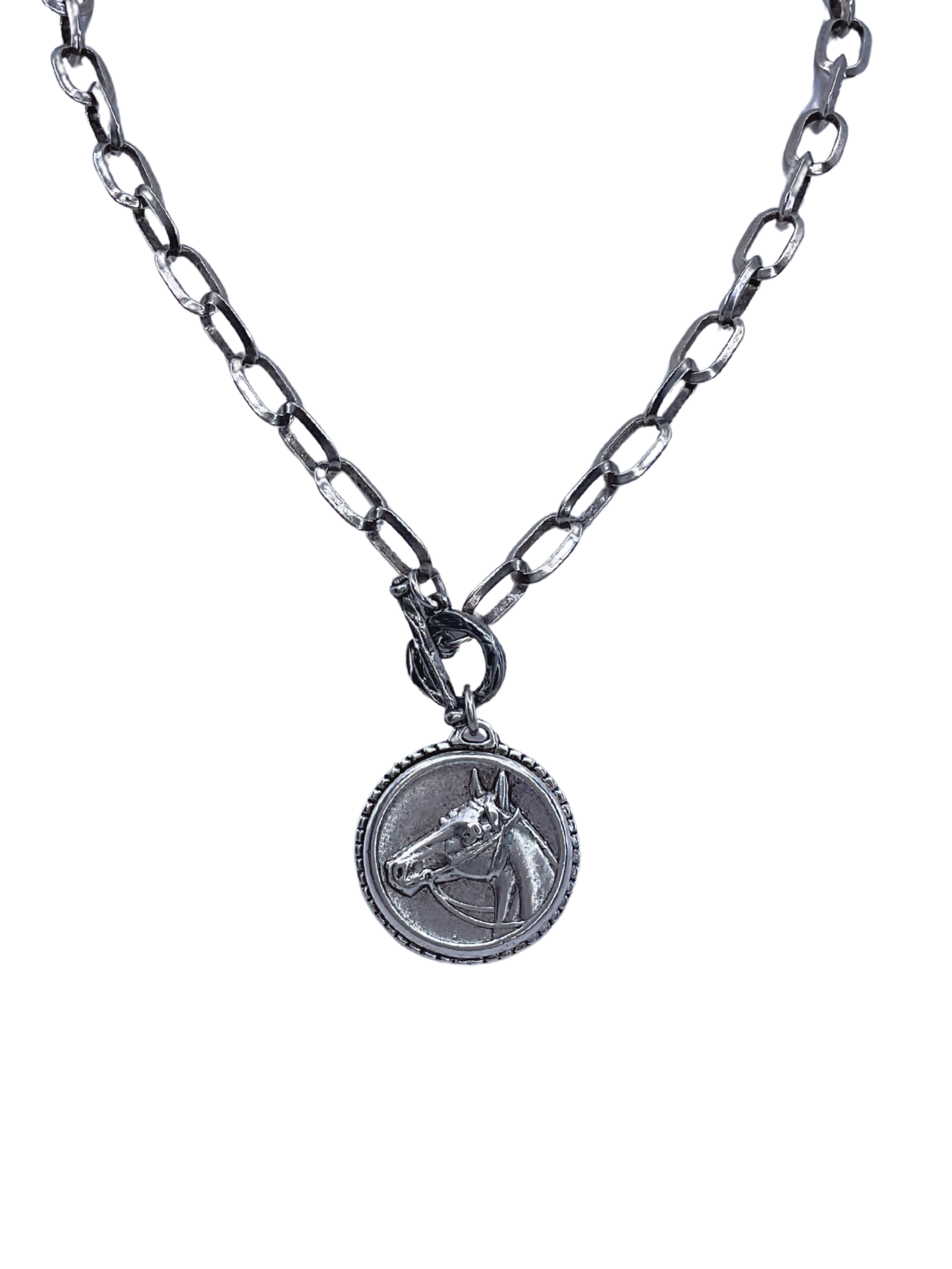 Vintage Reproduction Sterling Plated Horse Coin