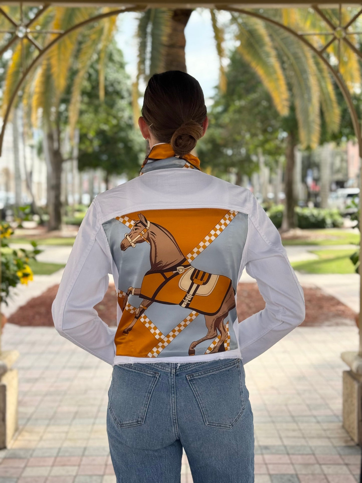 The White Denim Jacket / Silk & Saddle