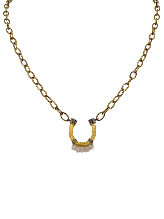 Gold Plated and Moonstone Horseshoe