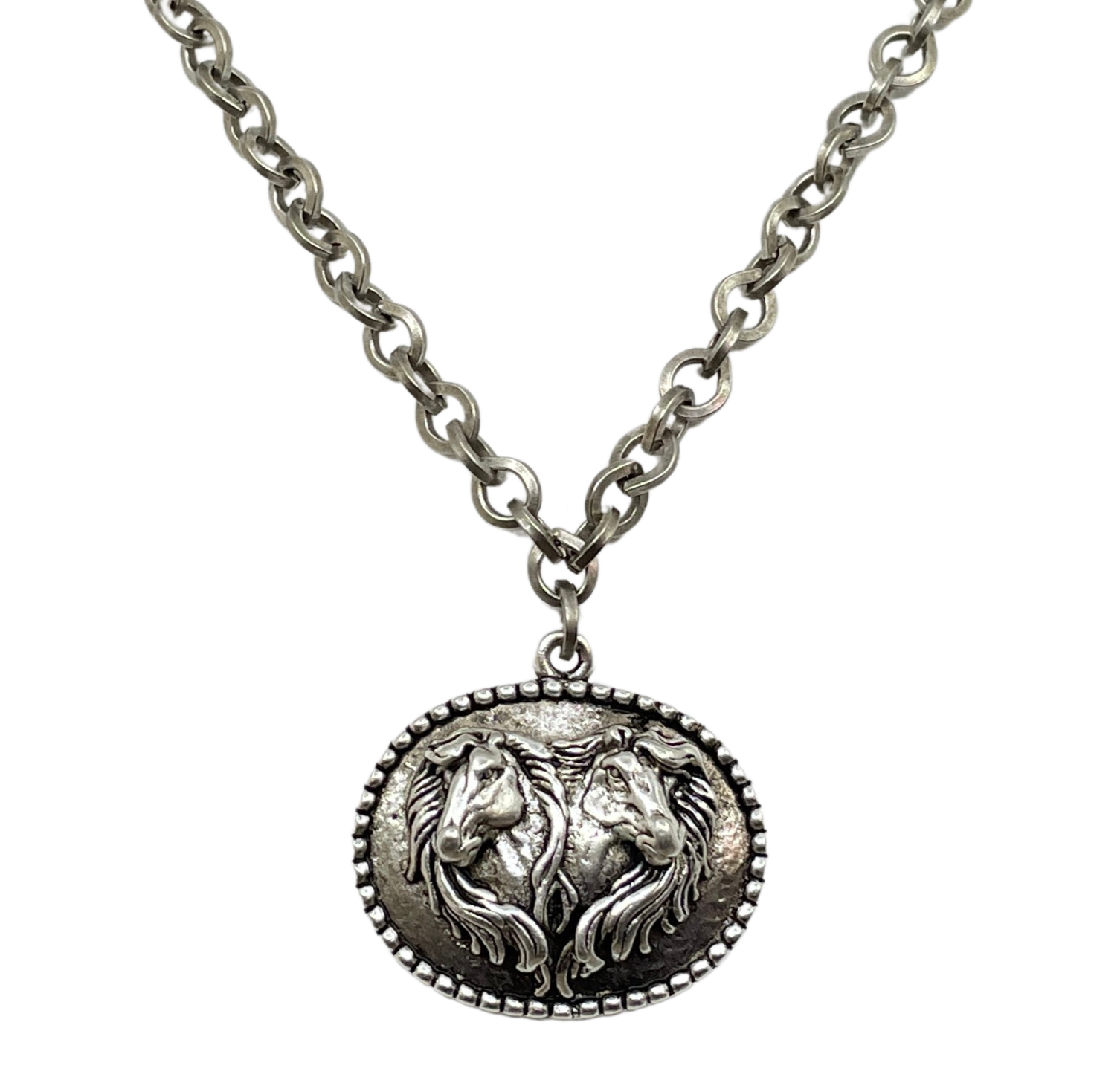 Sterling Plated 18" Chain with Vintage Horse Pendant