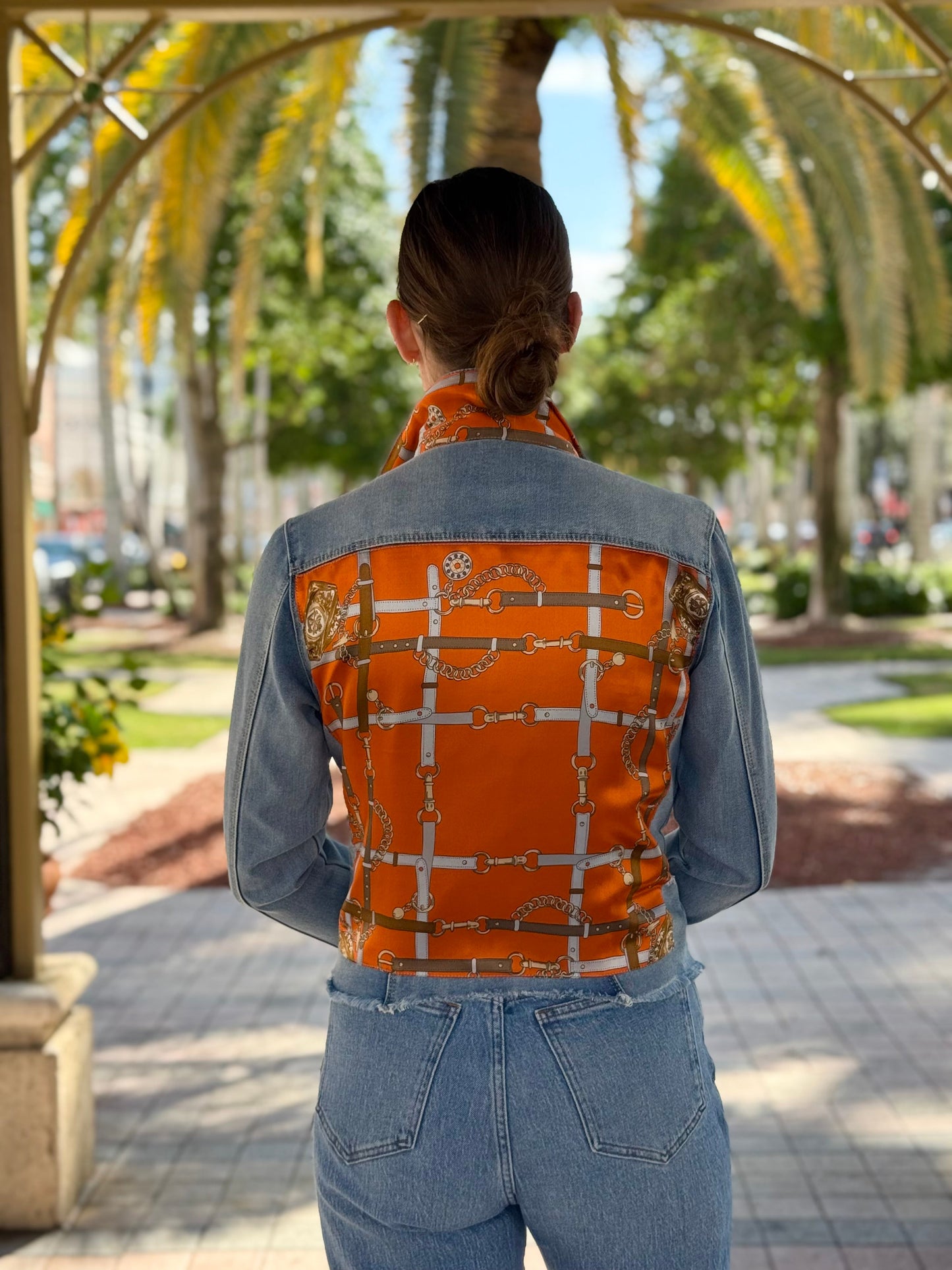The Light Denim Jacket / Orange Straps