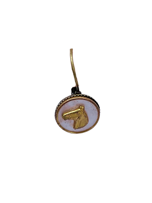 Repurposed Vintage Cufflink Horse Earrings