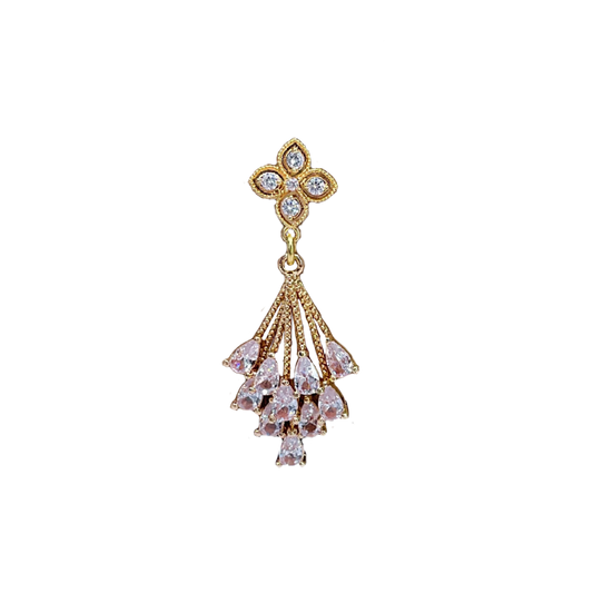 CZ Fan Drop Earrings