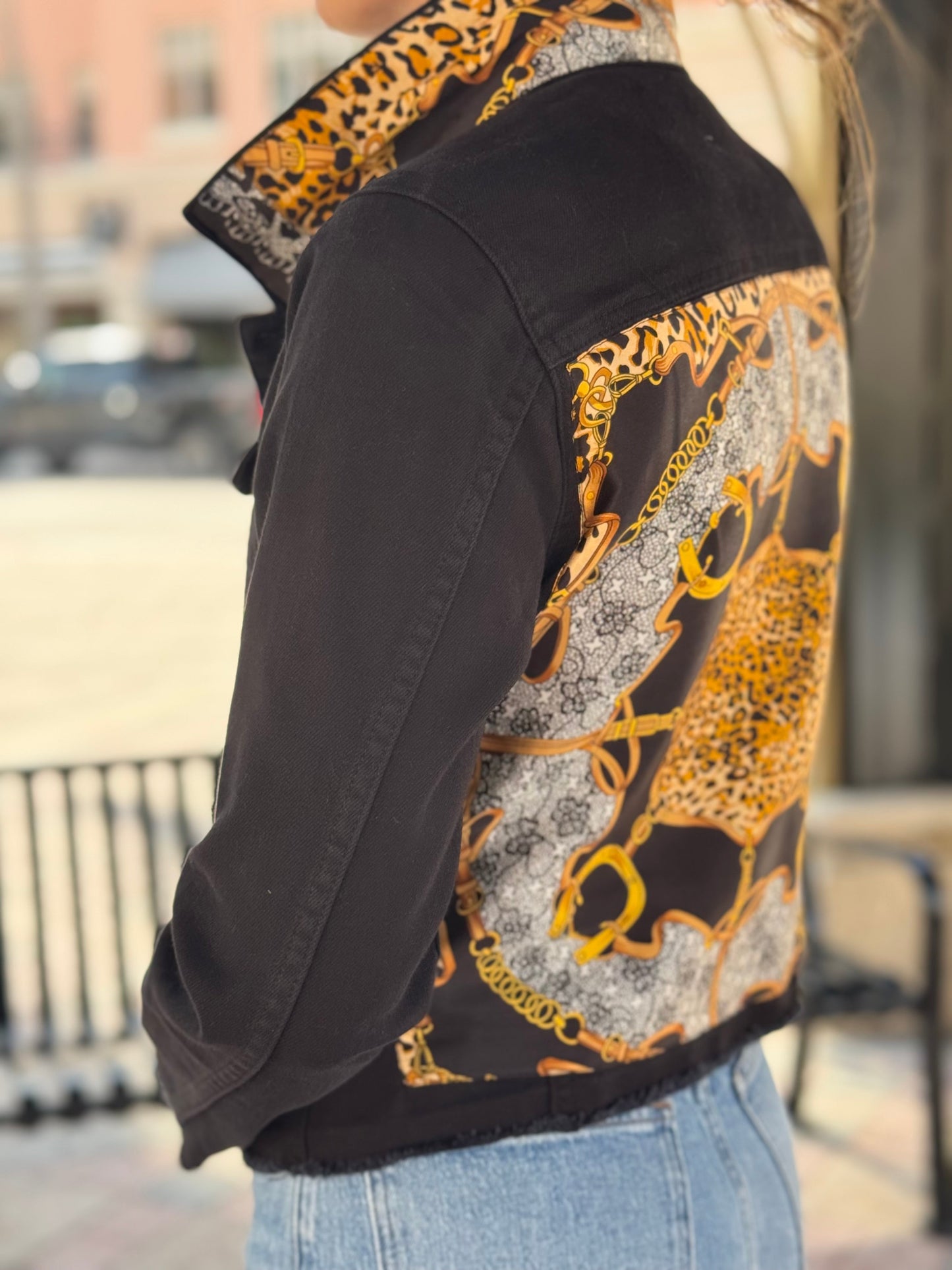 The Black Denim Jacket / Lucky Leopard