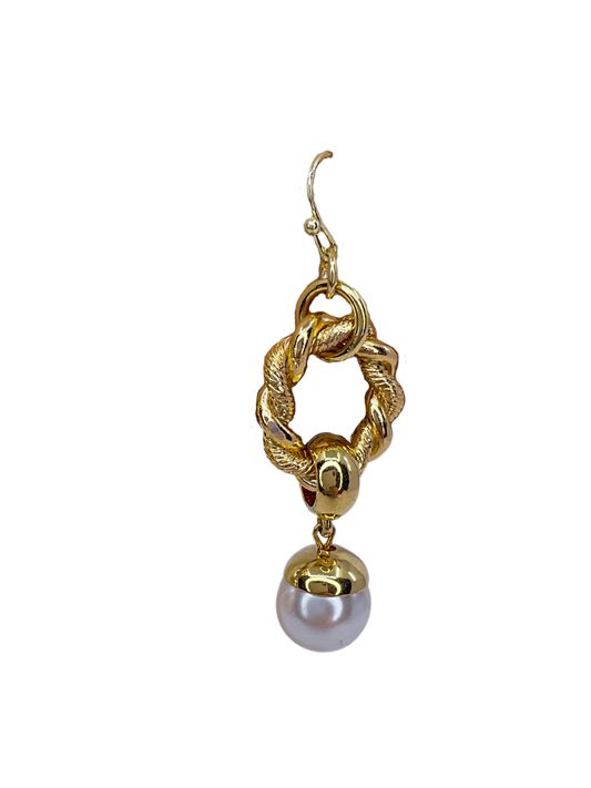 Vintage Rope and Pearl Earrings