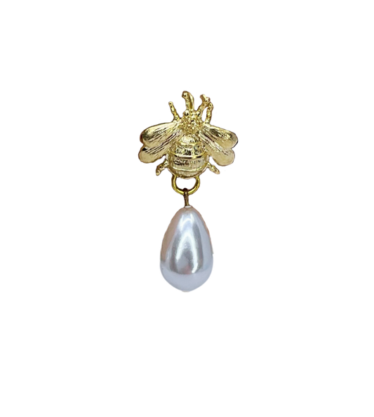 Bee Faux Pear Teardrop Earrings