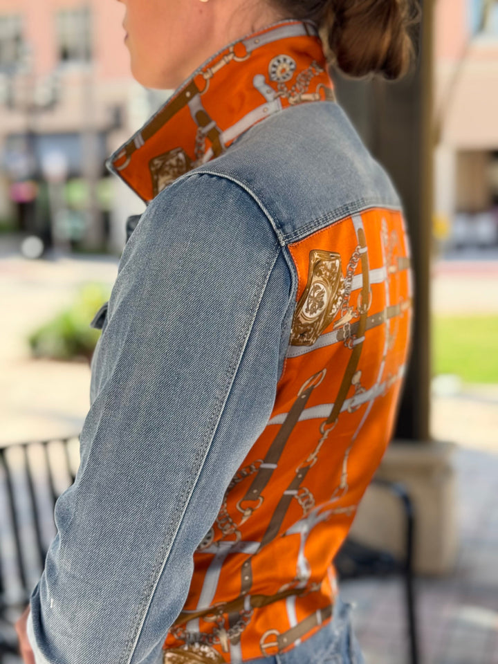The Light Denim Jacket / Orange Straps