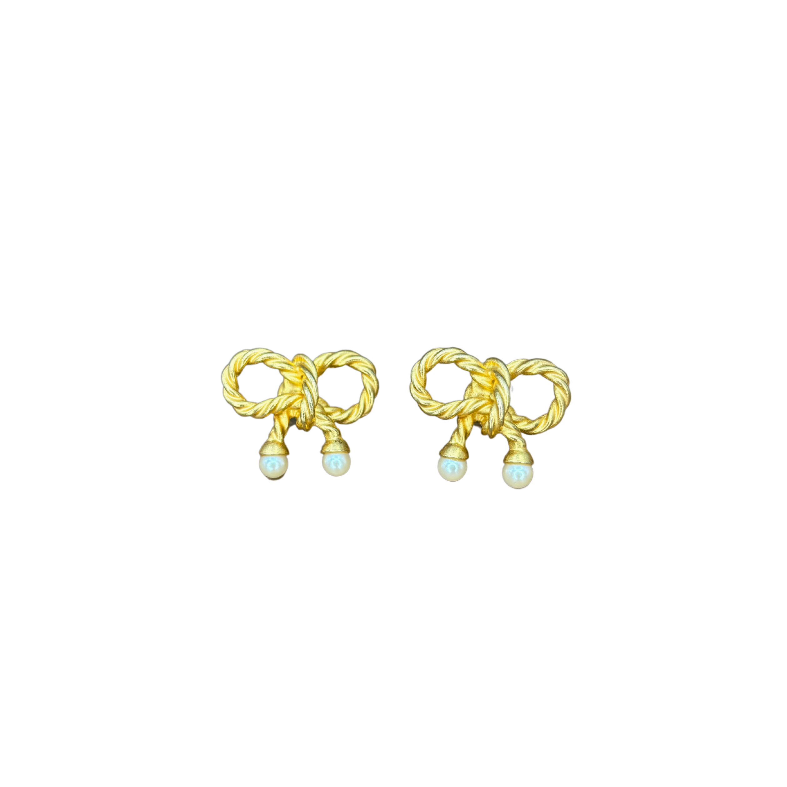 Matte Gold Bow Earrings