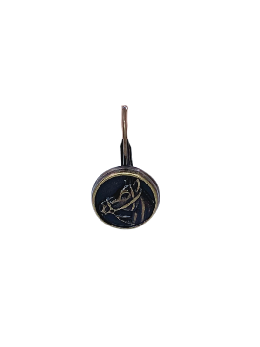 Brass Horse Earrings